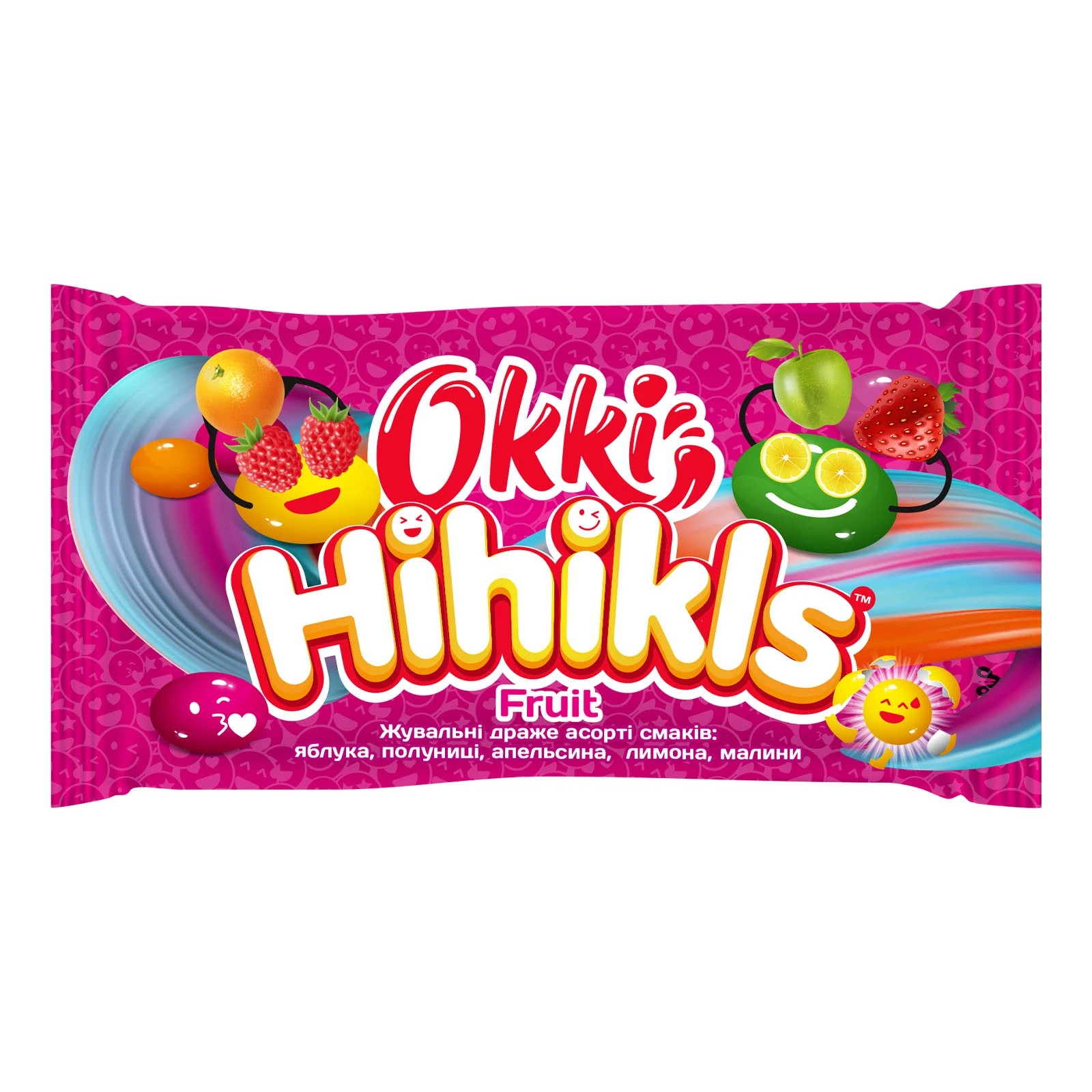 Жувальне драже Okki Hihikls Fruit асорті смаків 25г Фото №:1