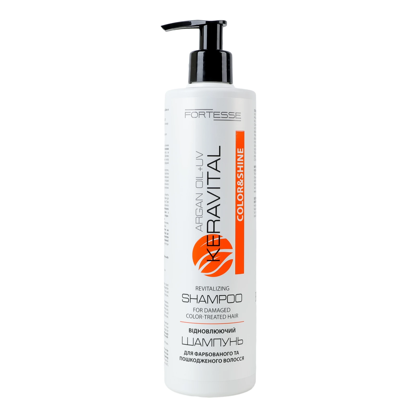 Шампунь Fortesse KeraVital Color&Shine відновлюючий з аргановою олією та UV-фільтром 400мл Фото навігації №:1