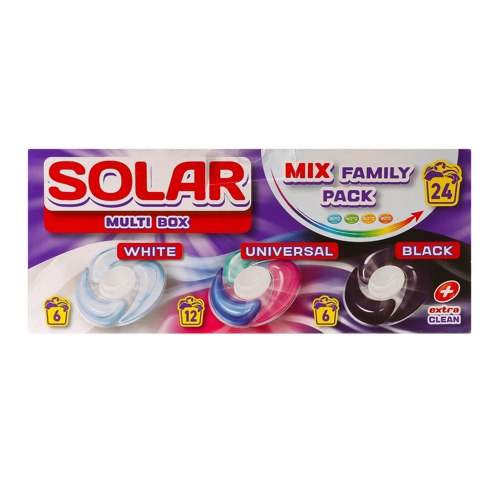 Капсули для прання Solar Multi box для білих, універсальних та темних речей 24*20г Фото навігації №:1