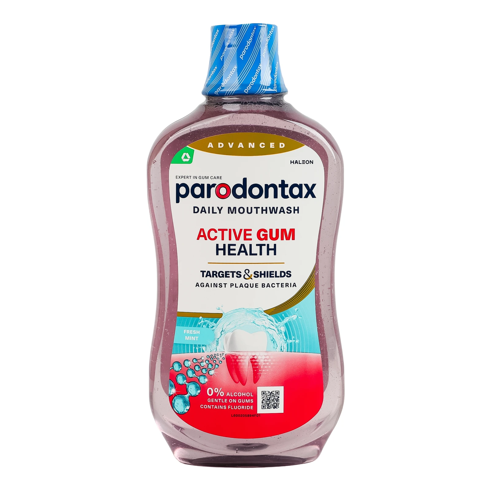 Ополіскувач для ротової порожнини Parodontax Активний захист ясен Свіжа м`ята 500мл Фото №:1