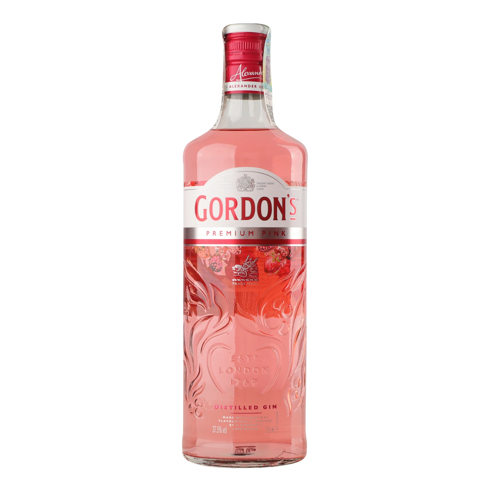 Напій алкогольний Gordon’s Premium Pink на основі джину 37.5% 0.7л Фото навігації №:1