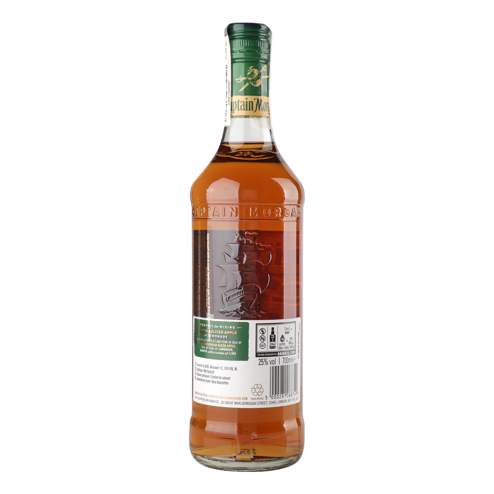 Напій алкогольний Captain Morgan Sliced Apple на основі Карибського рому 25% 0.7л Фото №:2
