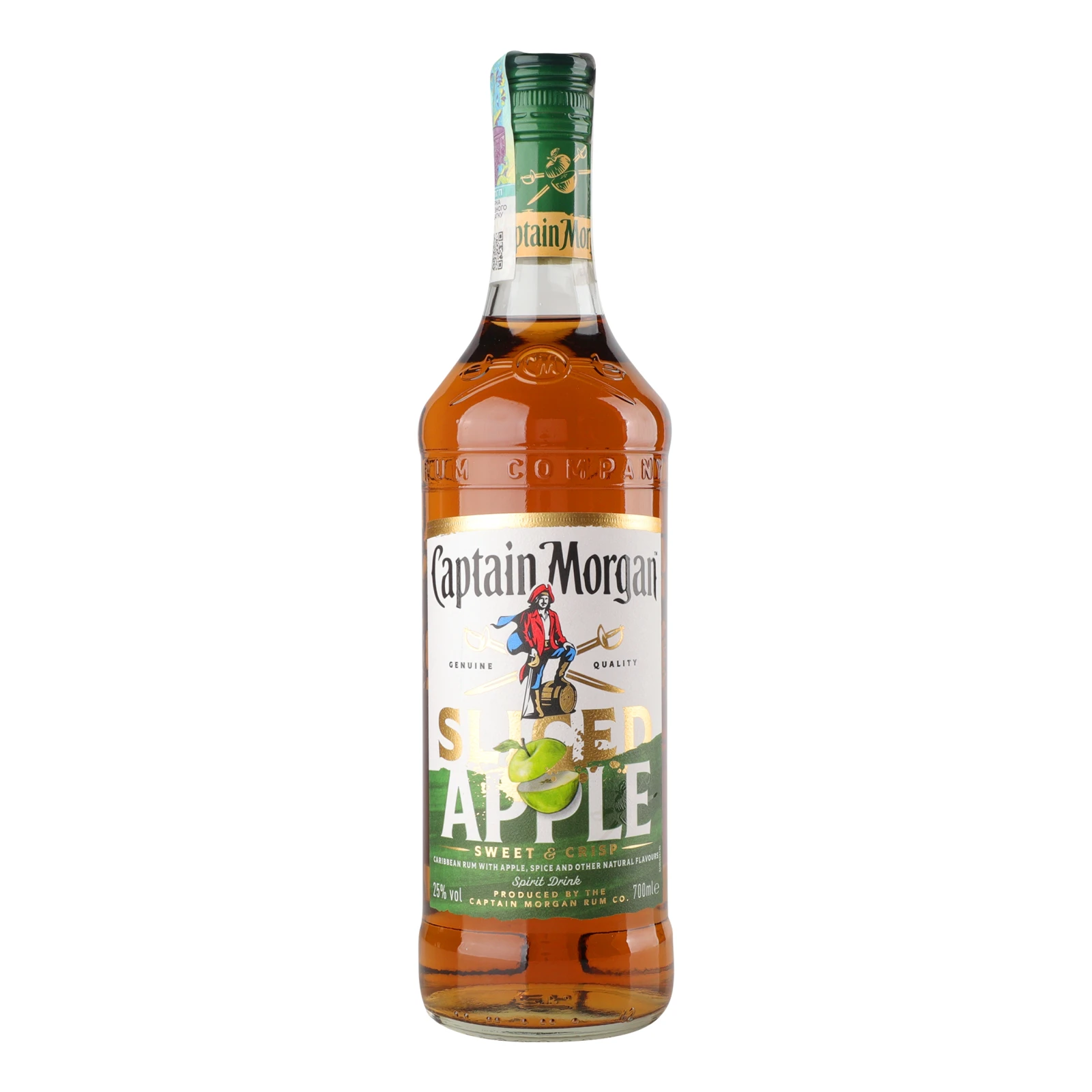 Напій алкогольний Captain Morgan Sliced Apple на основі Карибського рому 25% 0.7л