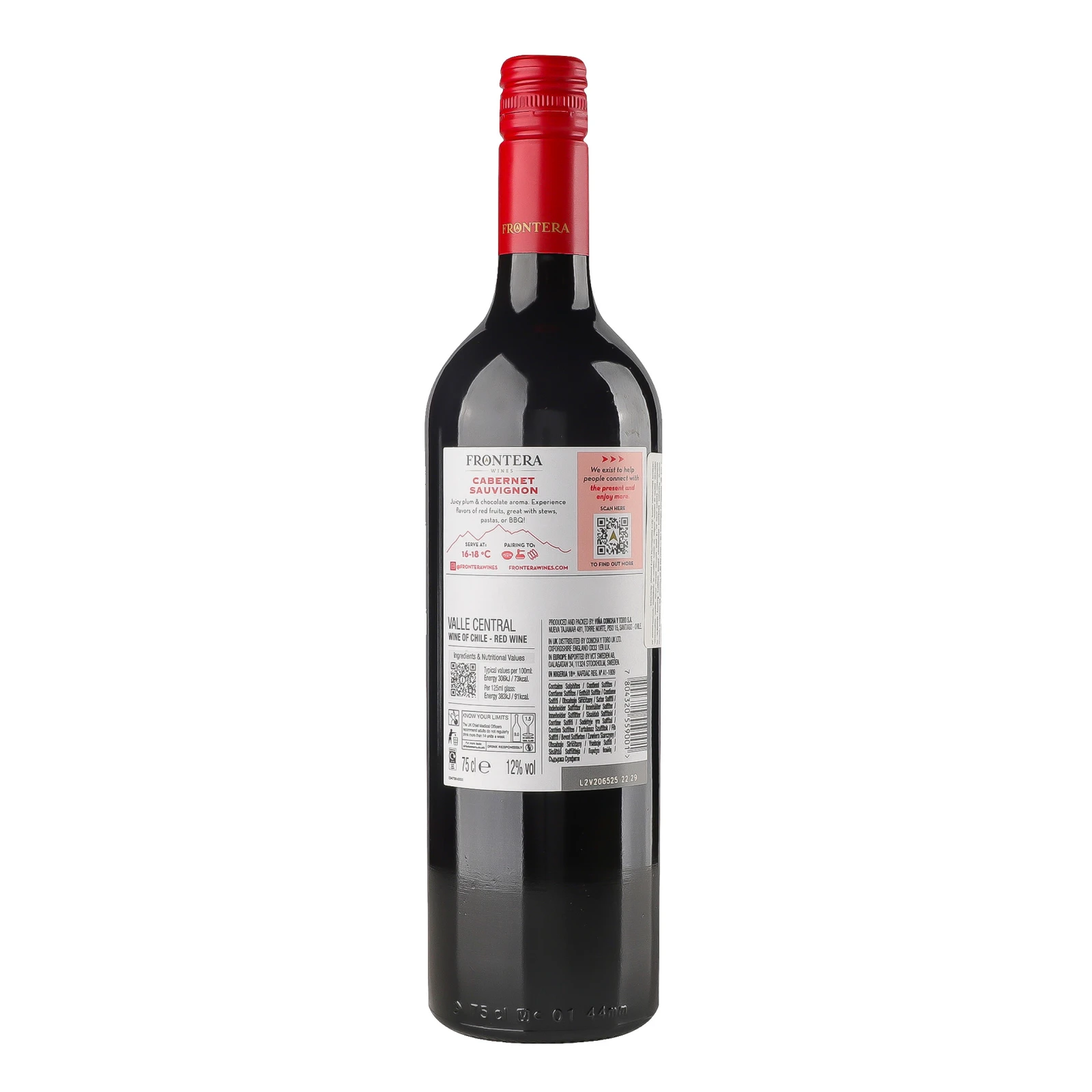 Вино Frontera Cabernet Sauvignon червоне напівсухе 12% 0.75л фото 2
