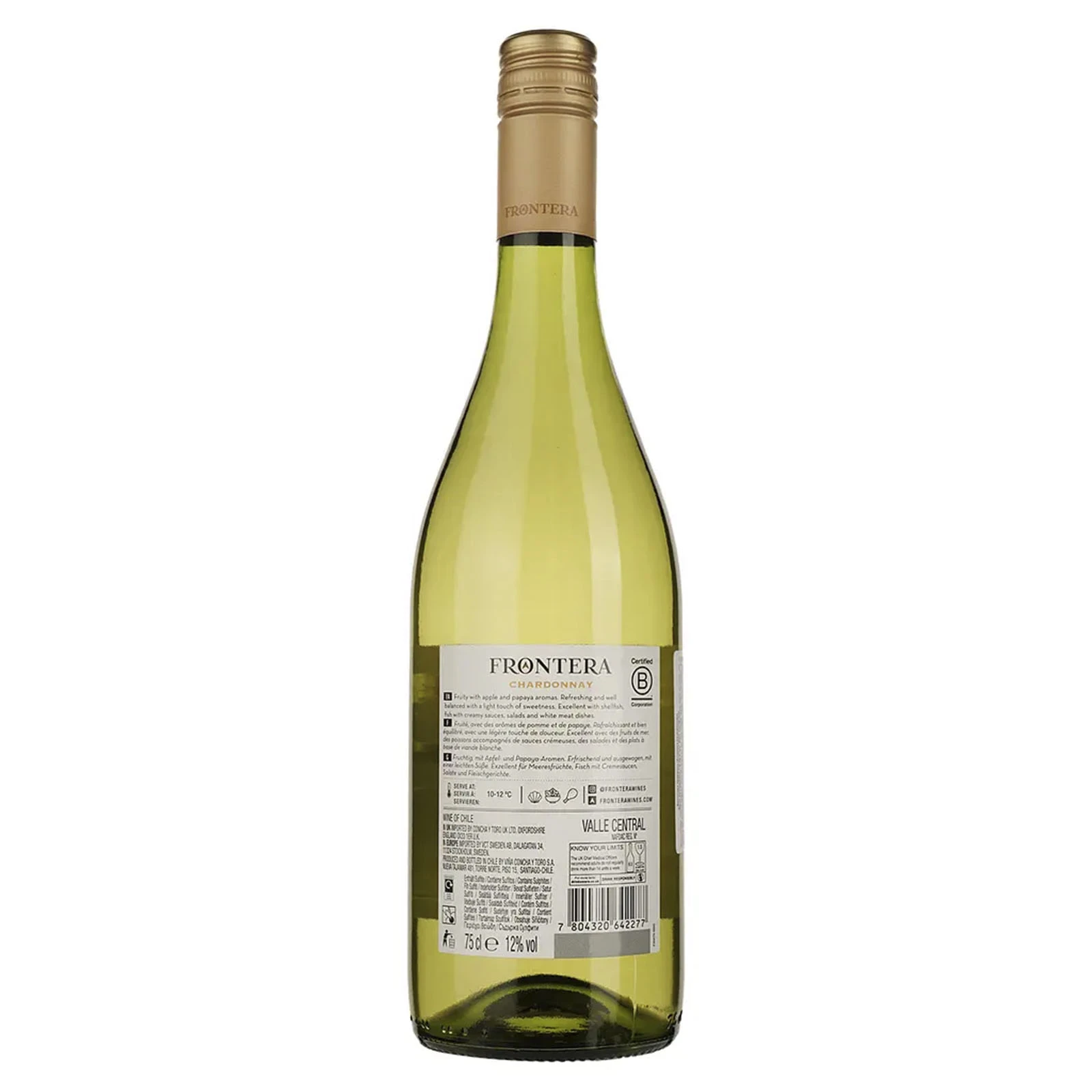 Вино Frontera Chardonnay біле напівсухе 12.5% 0.75л фото 2