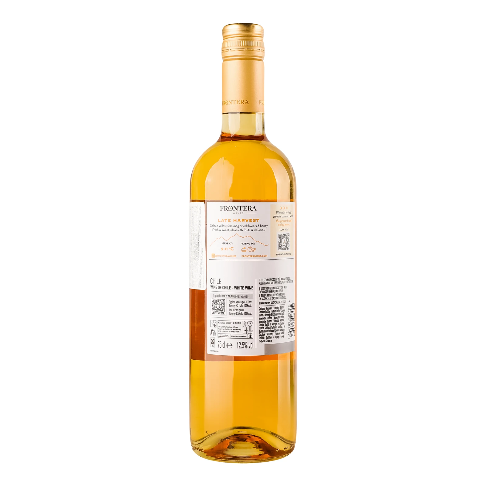 Вино Frontera Late Harvest біле напівсолодке 12.5% 0.75л Фото №:2