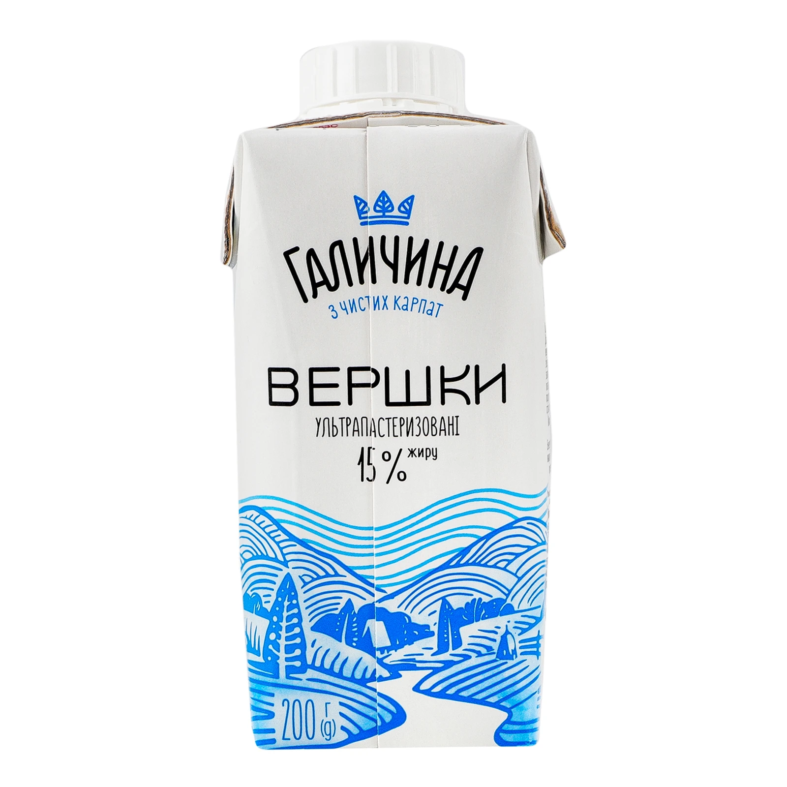 Вершки Галичина ультрапастеризовані 15% 200г Фото №:2