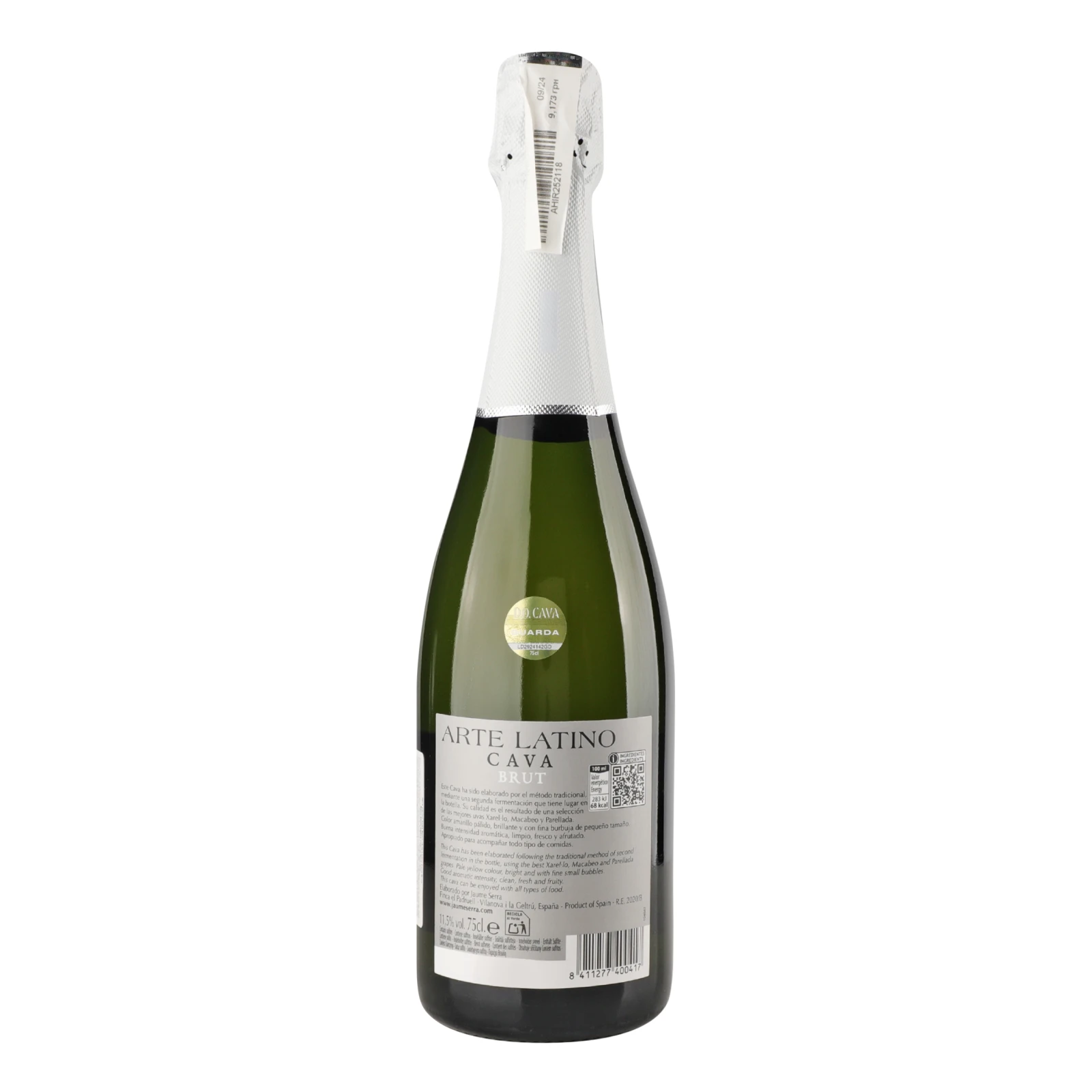 Вино ігристе Arte Latino Cava Brut біле сухе 11.5% 0.75л Фото №:2