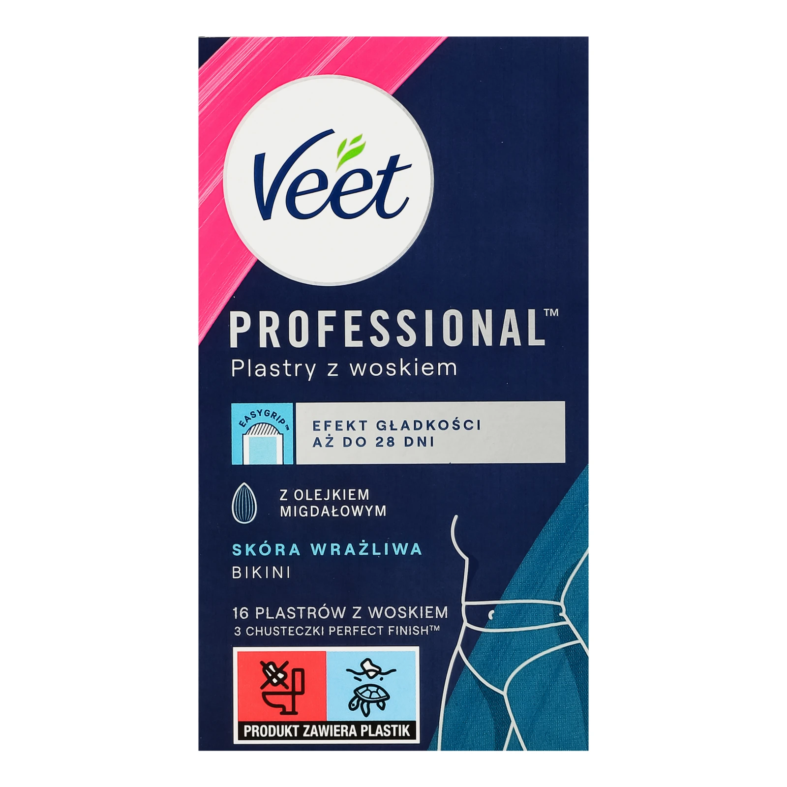 Смужки для депіляції Veet Professional воскові для чутливої шкіри 16шт Фото №:1