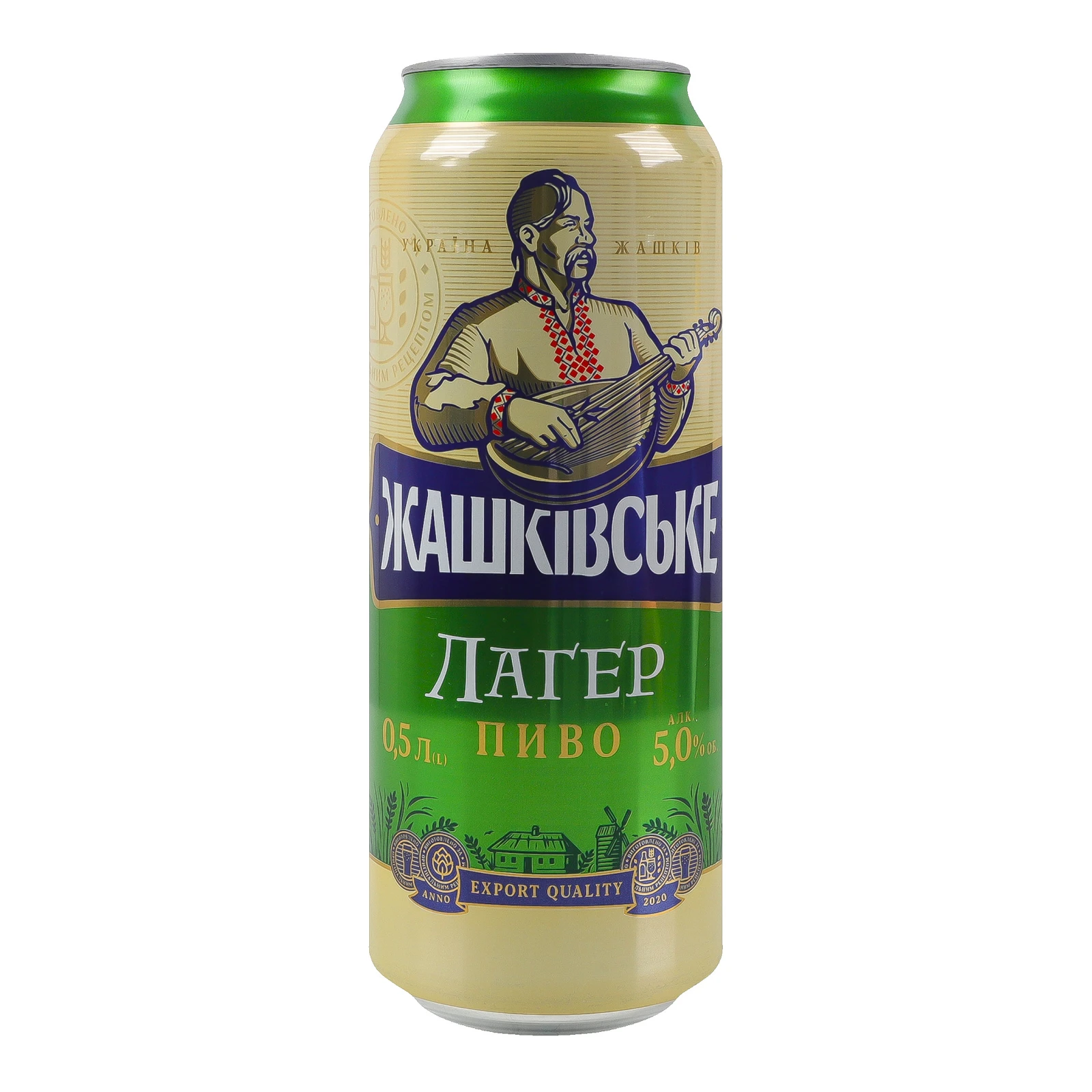 Пиво Жашківське Лагер світле фільтроване пастеризоване 5% 0.5л Фото №:1