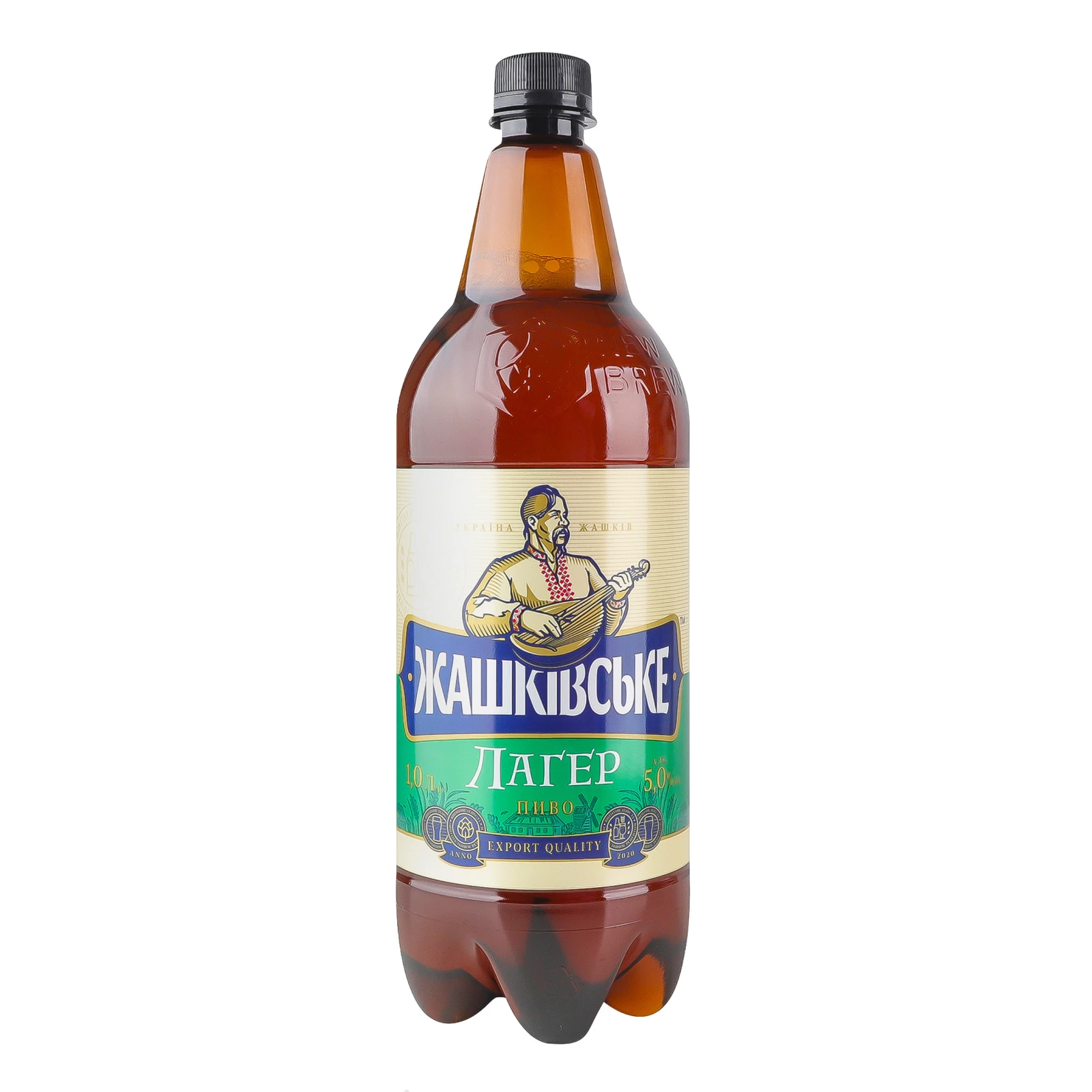 Пиво Жашківське Лагер світле фільтроване пастеризоване 5% 1л Фото №:1
