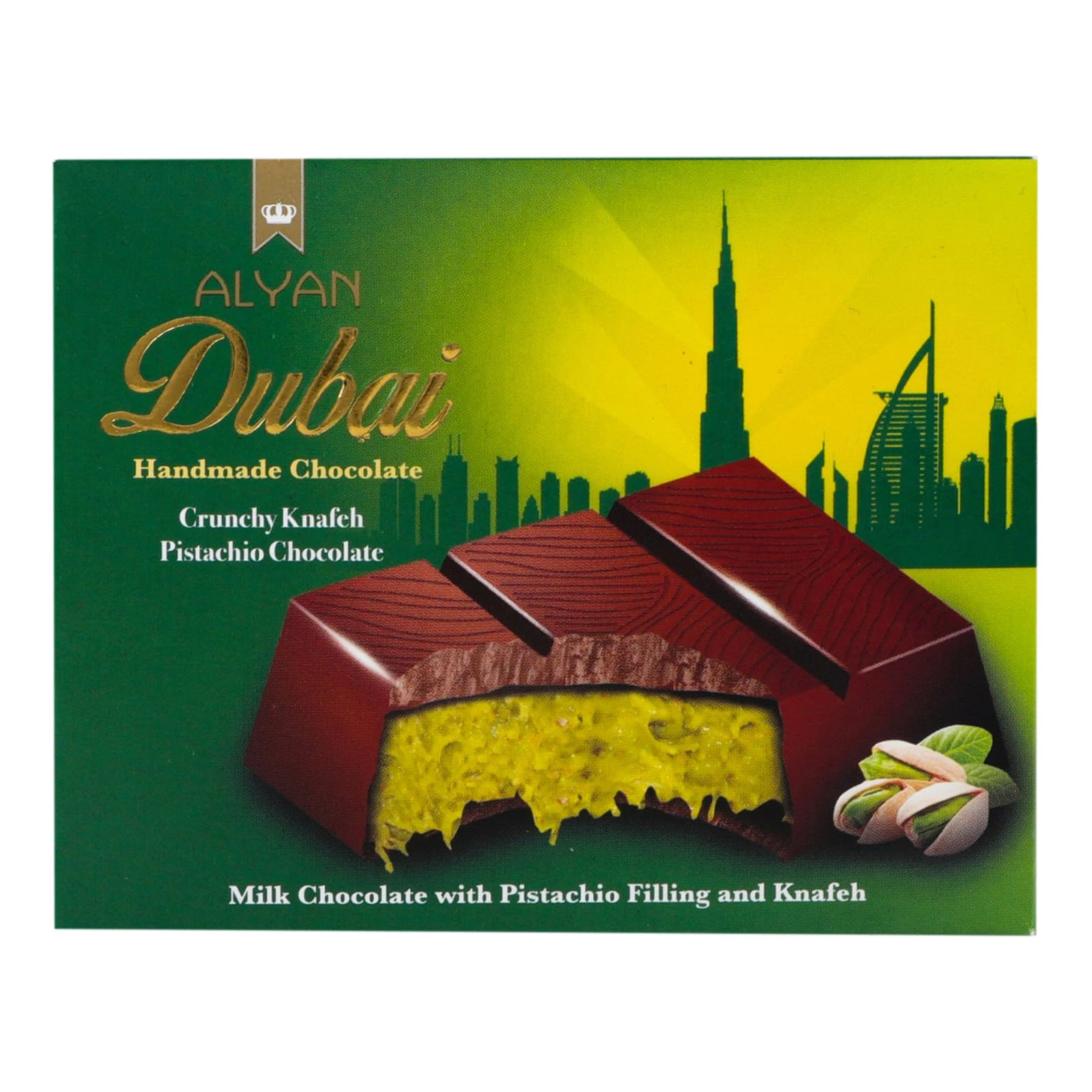 Шоколад Alyan Dubai з фісташковою пастою 100г Фото №:1
