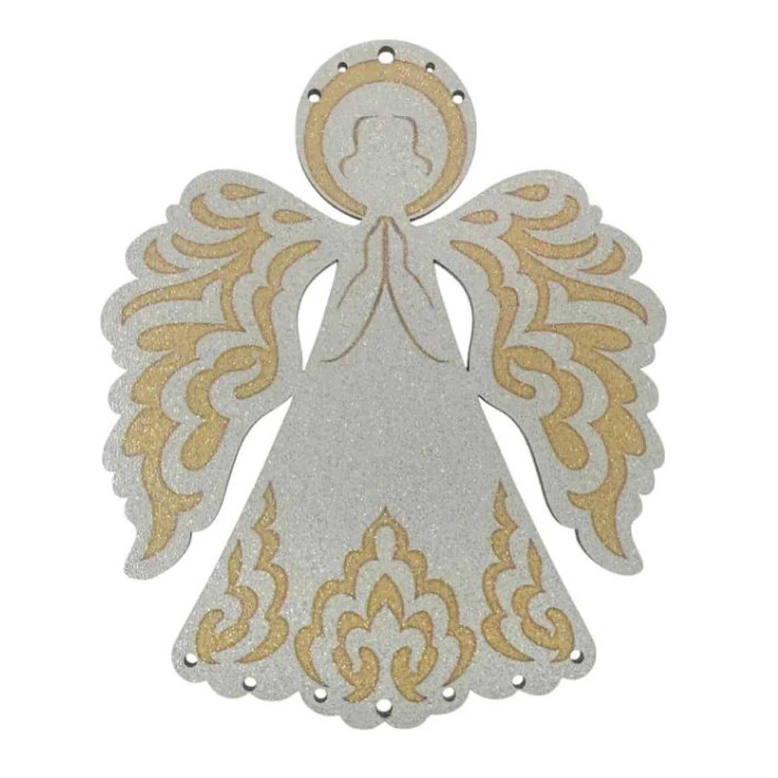 Прикраса новорічна Mislt Підсвічник Янгол дерев`яна Фото №:1