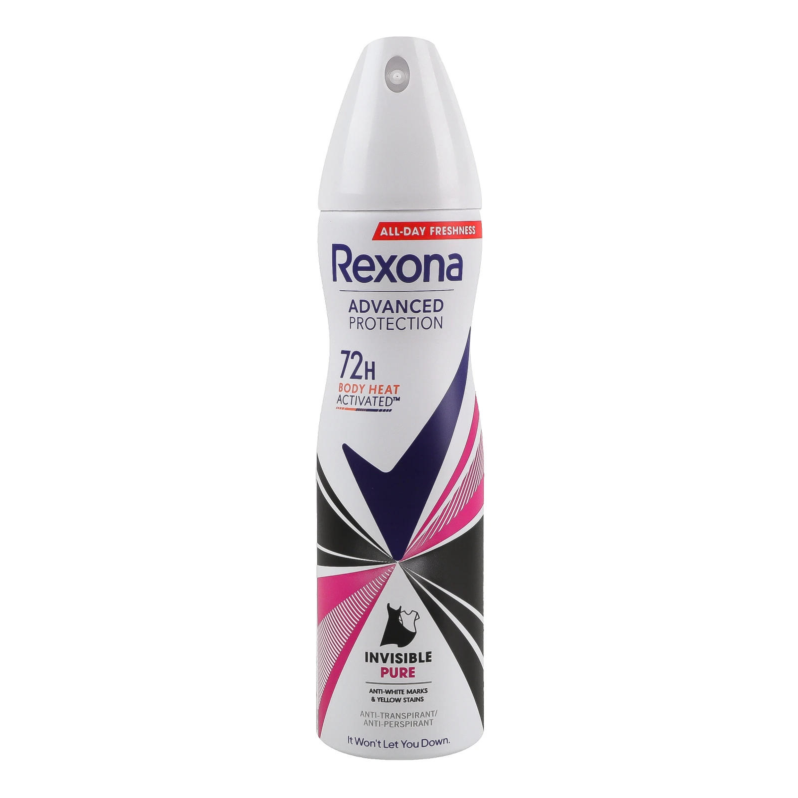 Антиперспірант Rexona Advanced protection Invisible pure 72H аерозоль 150мл Фото №:1