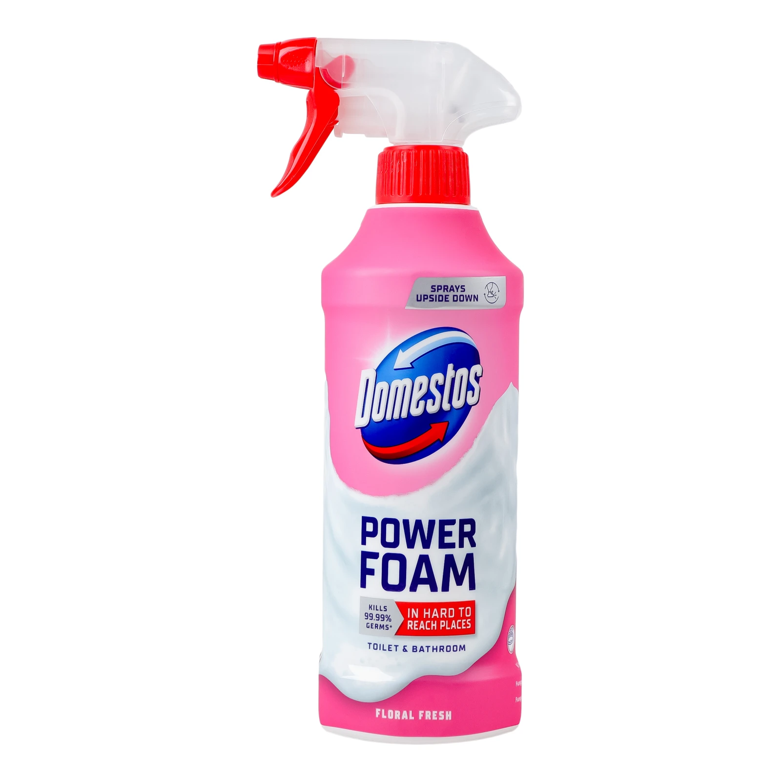 Спрей-піна Domestos Power foam для чищення унітазу та ванної Квіткова свіжість 435мл Фото навігації №:1