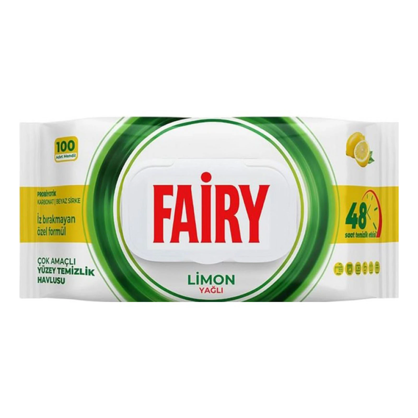 Серветки Fairy 100шт вологі для очищення поверхонь лимон
