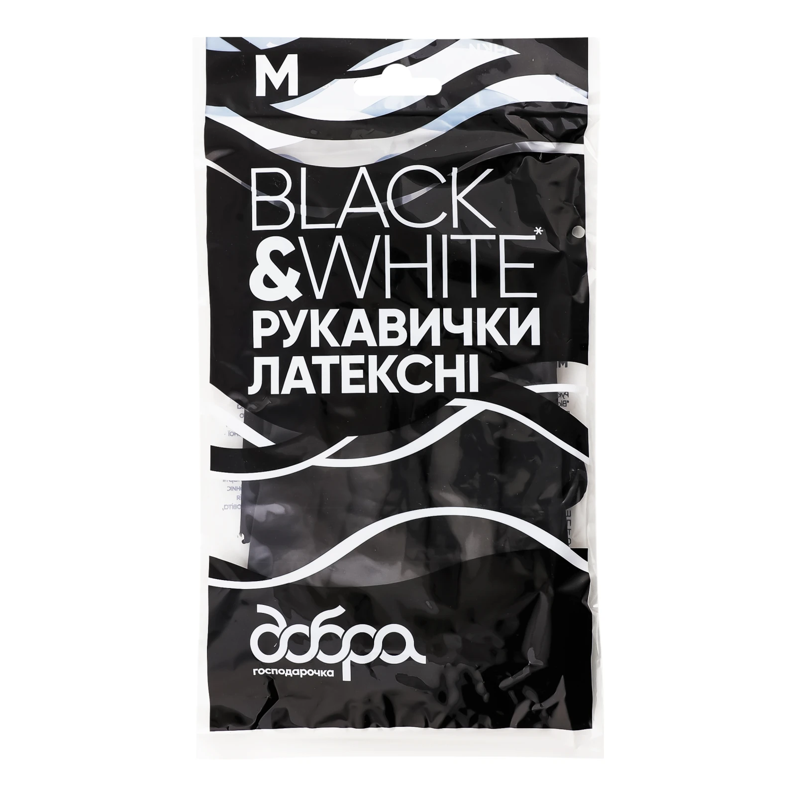 Рукавички Добра господарочка Black&White латексні М Фото №:1