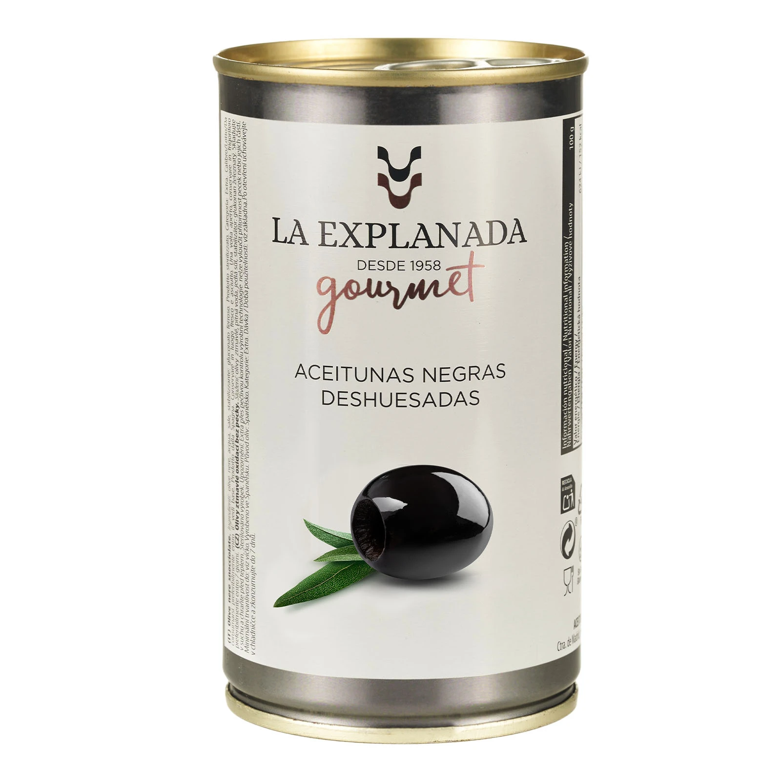 Оливки La Explanada Gourmet чорні без кісточок 350г