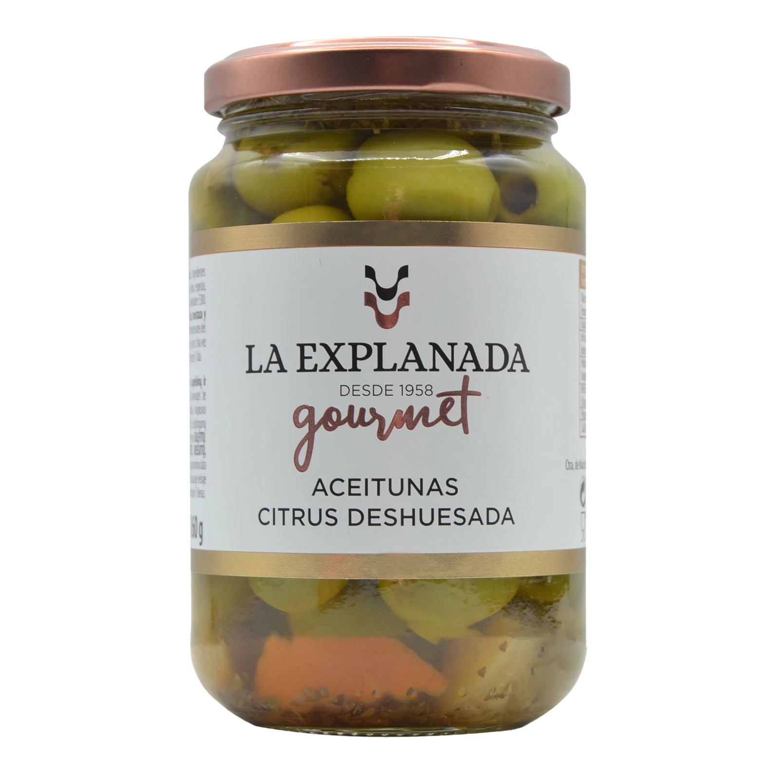 Оливки La Explanada Gourmet зелені без кісточок в цитрусовому маринаді 340г