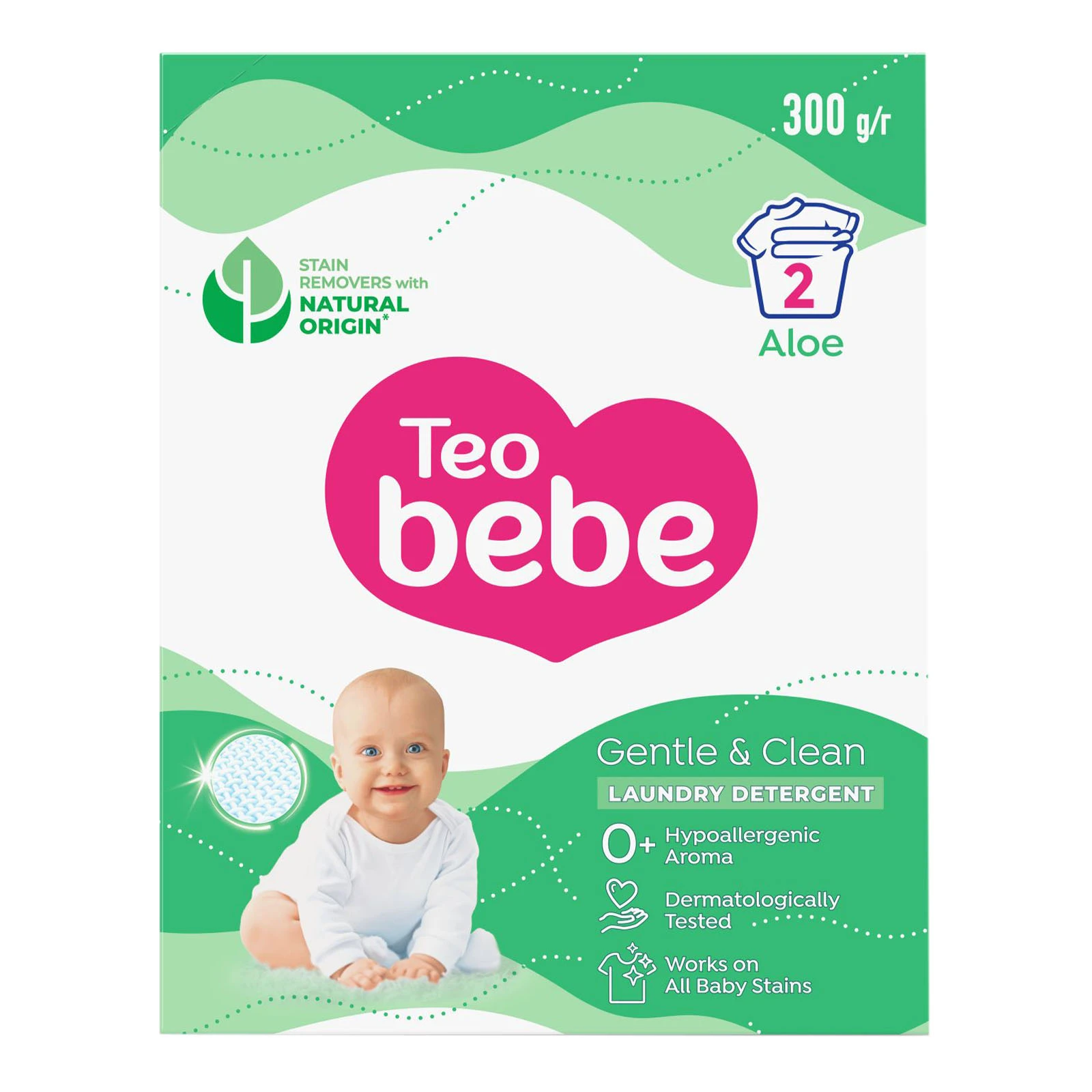 Порошок пральний TEO bebe 300г cotton soft Aloe Фото навігації №:1
