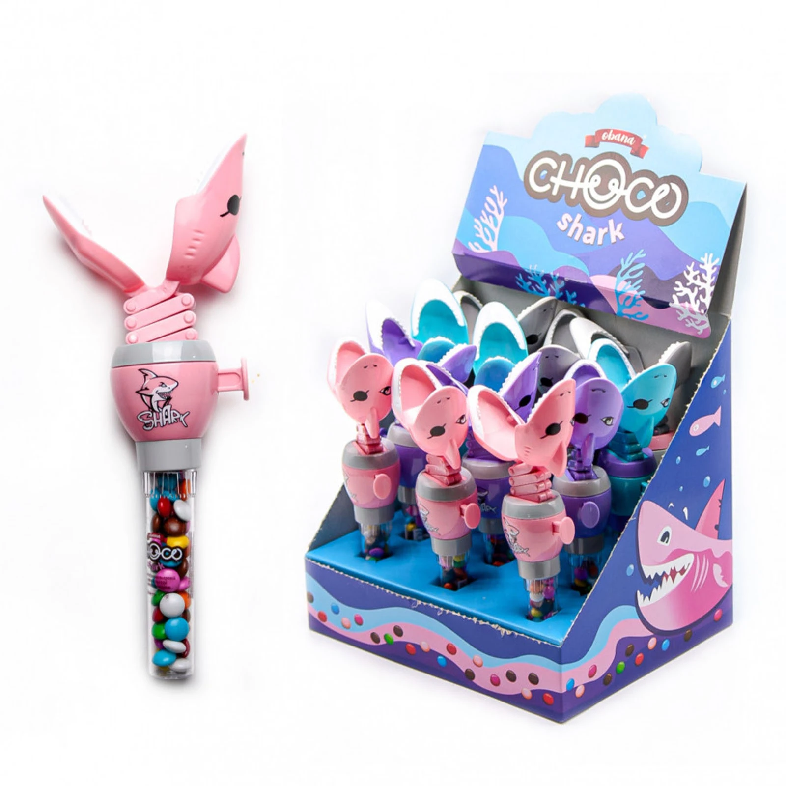 Драже Obana Choco 15г та іграшка Shark Фото №:1