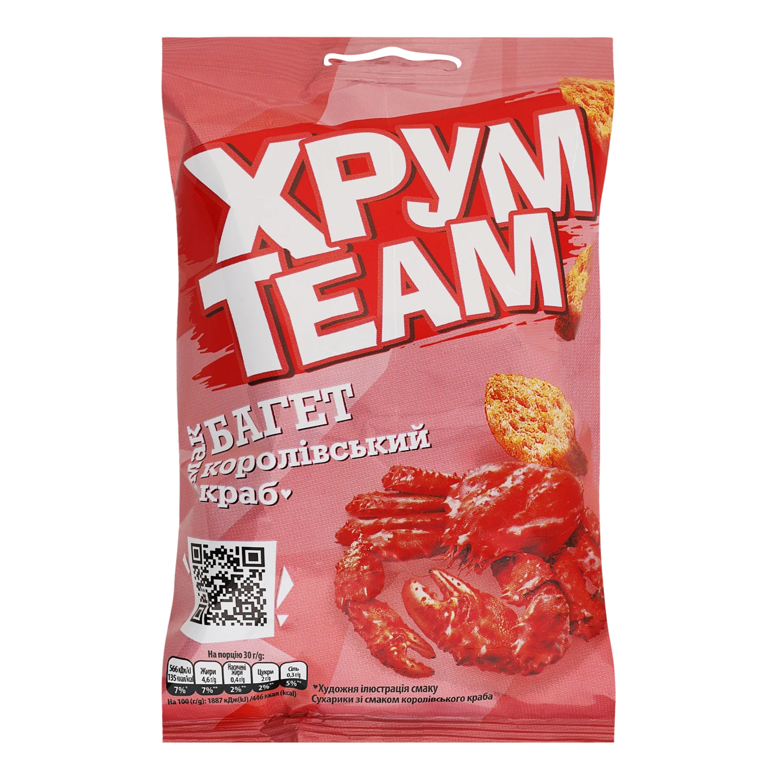 Сухарики ХрумTeam Багет зі смаком Королівський краб 55г Фото №:1