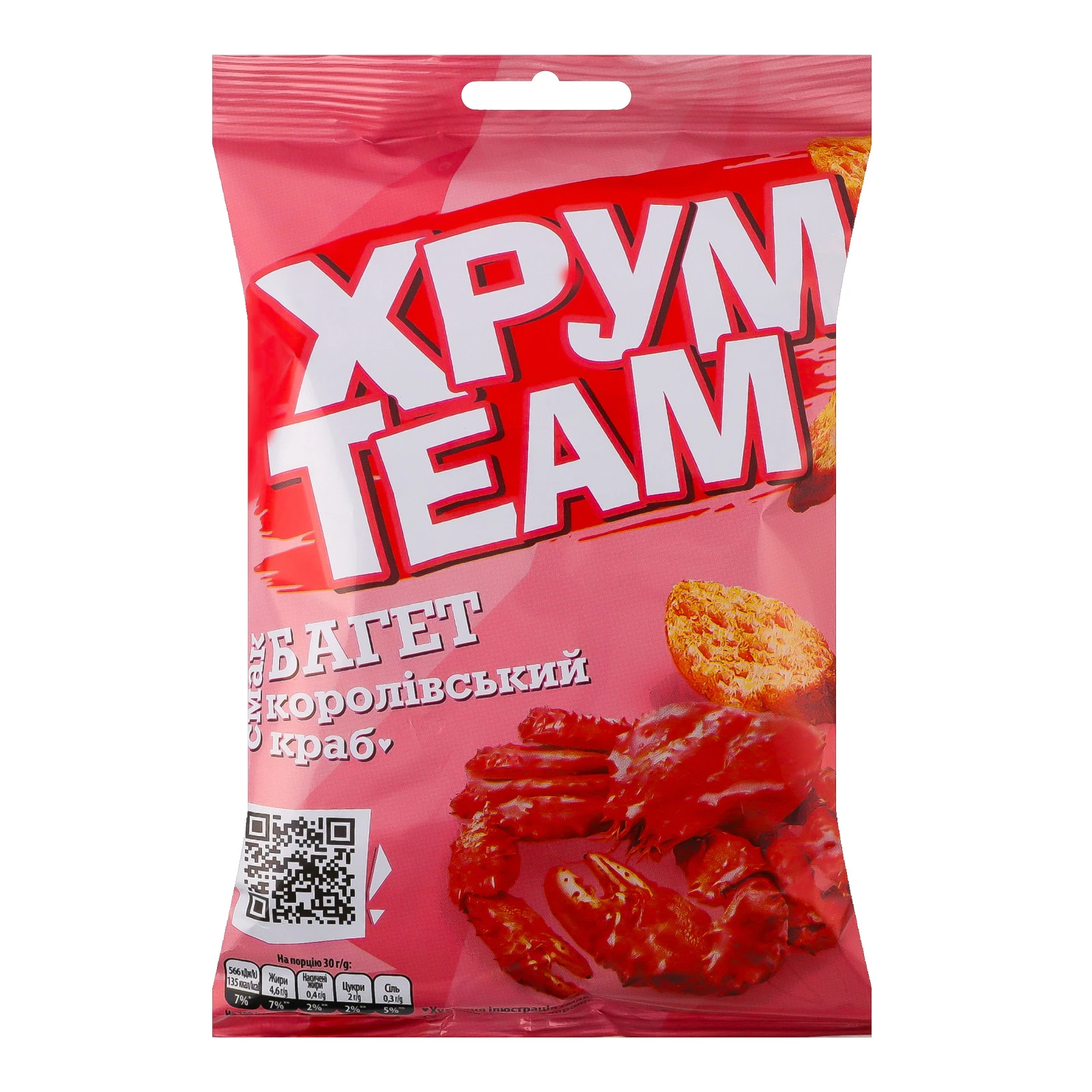 Сухарики ХрумTeam Багет зі смаком Королівський краб 55г Фото №:1