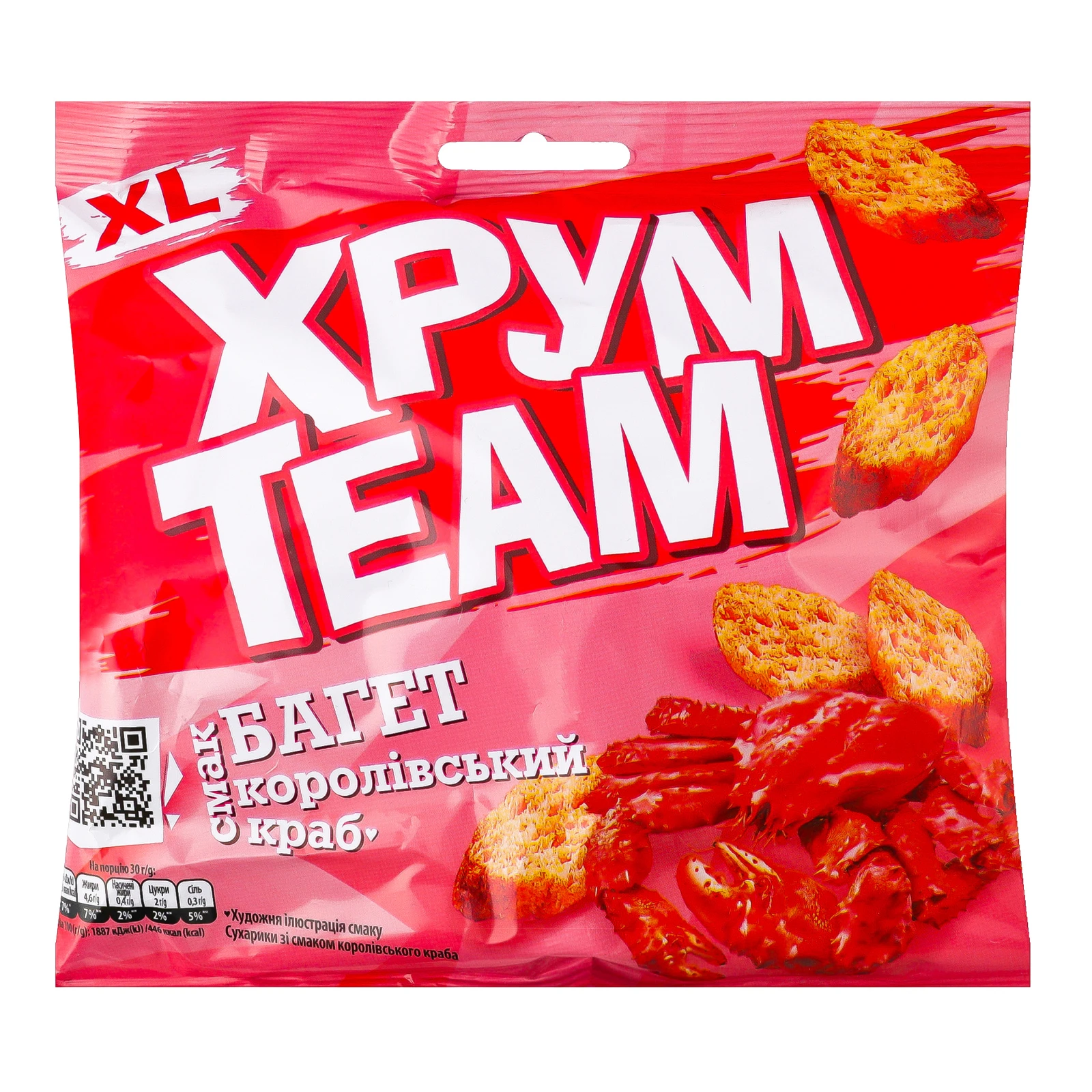 Сухарики ХрумTeam Багет зі смаком Королівський краб 90г Фото №:1