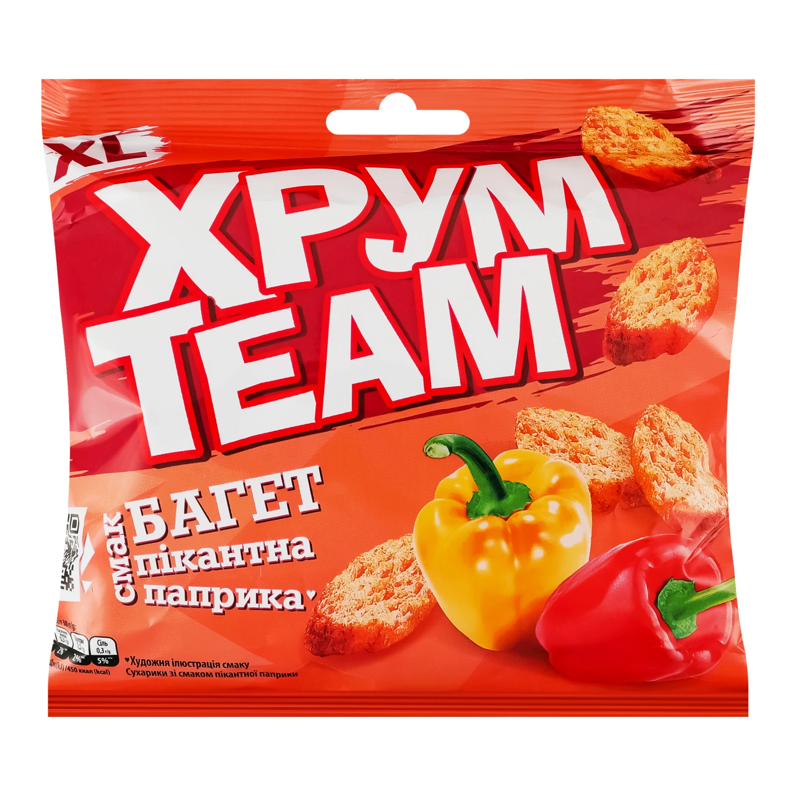 Сухарики ХрумTeam Багет зі смаком Пікантна паприка 90г Фото №:1