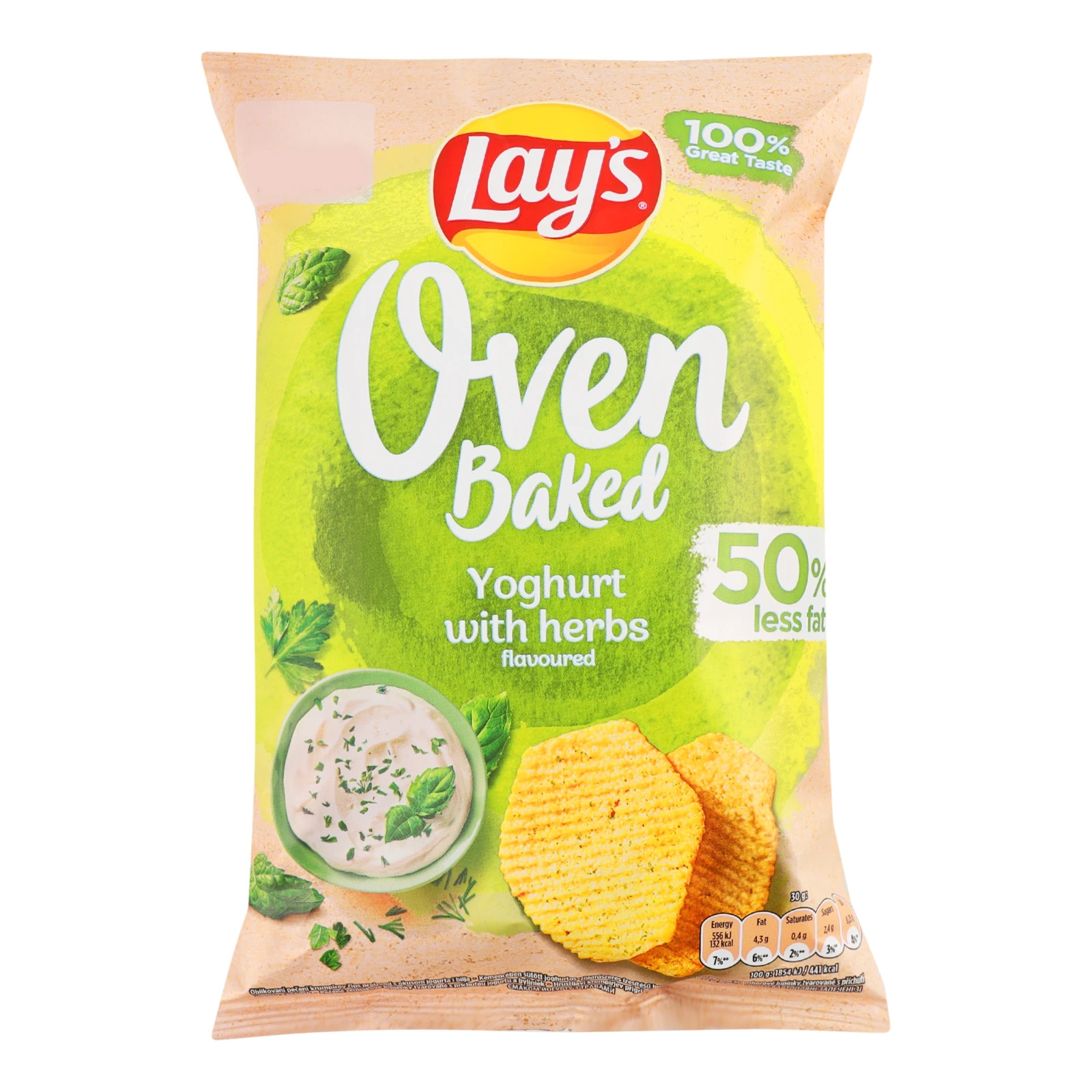 Чипси Lay's Oven Baked картопляні запечені зі смаком Йогурту з травами 110г Фото №:1