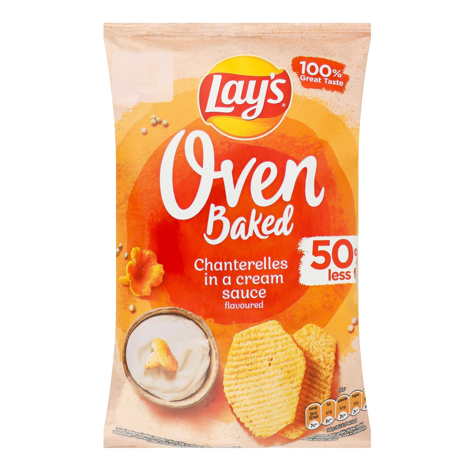 Чипси Lay's Oven Baked картопляні запечені зі смаком лисичок у сметані 110г Фото навігації №:1
