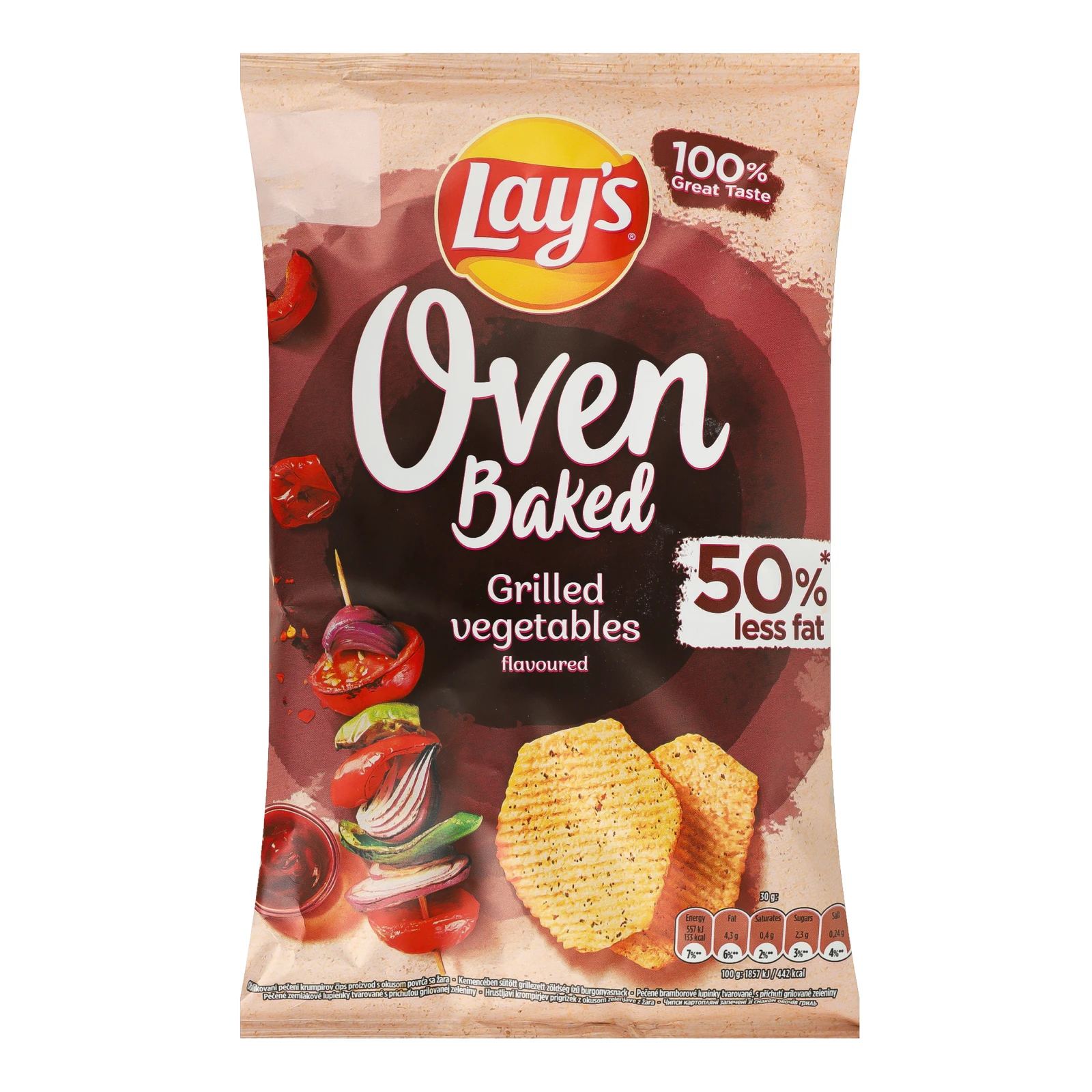 Чипси Lay's Oven Baked картопляні  запечені зі смаком овочів гриль 110г Фото навігації №:1