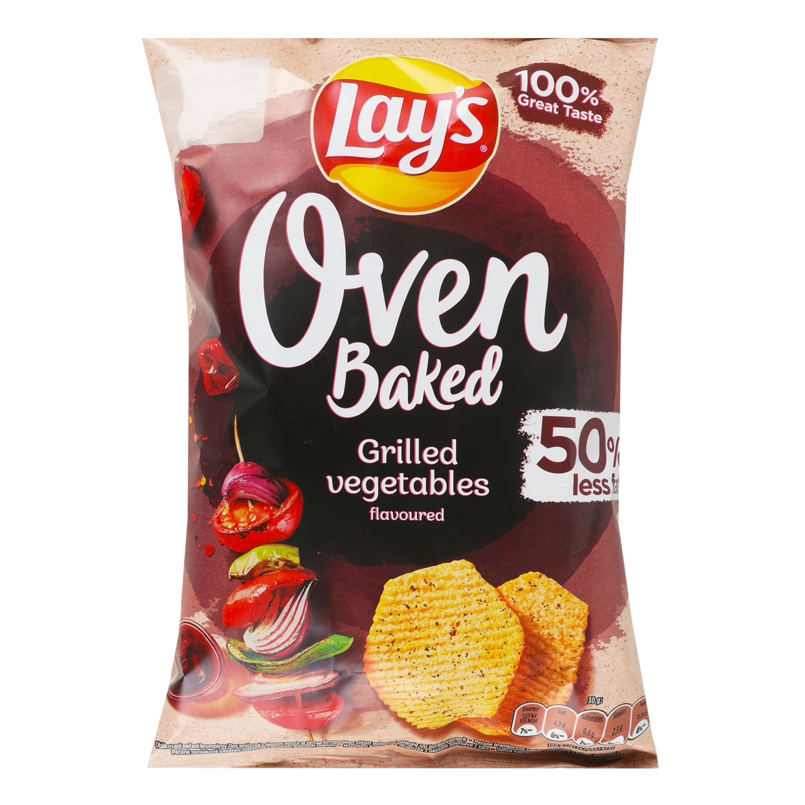 Чипси Lay's Oven Baked картопляні запечені зі смаком Овочів гриль 110г