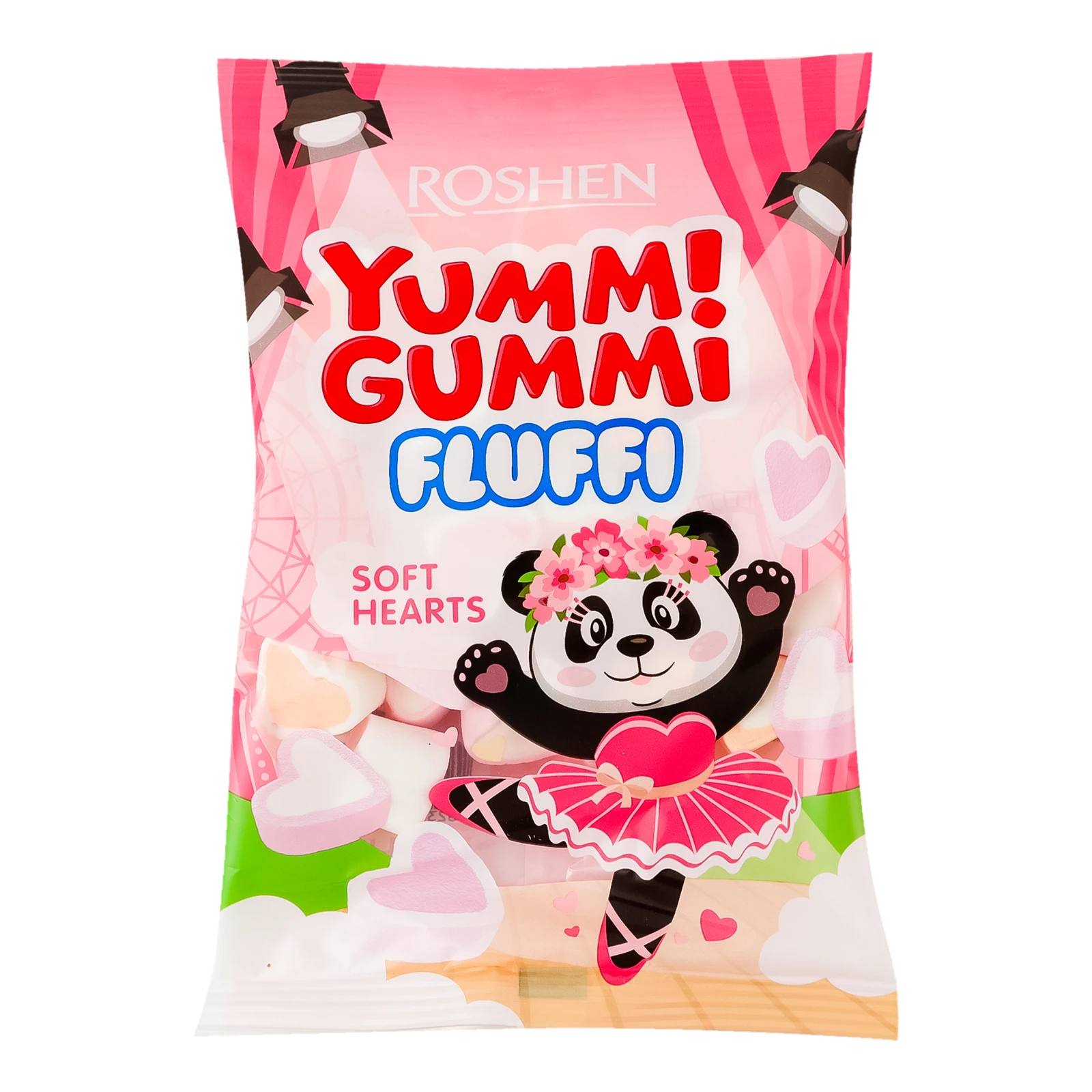 Маршмелоу Roshen Yummi Gummi Fluffi Soft hearts 65г Фото навігації №:1