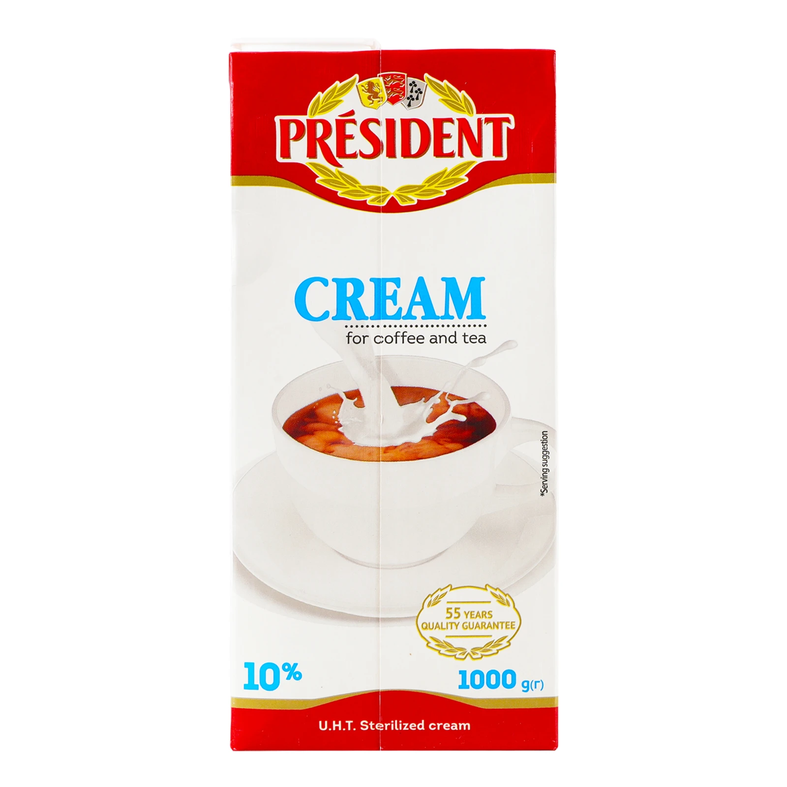 Вершки President до кави та чаю ультрапастеризовані 10% 1000г Фото №:2