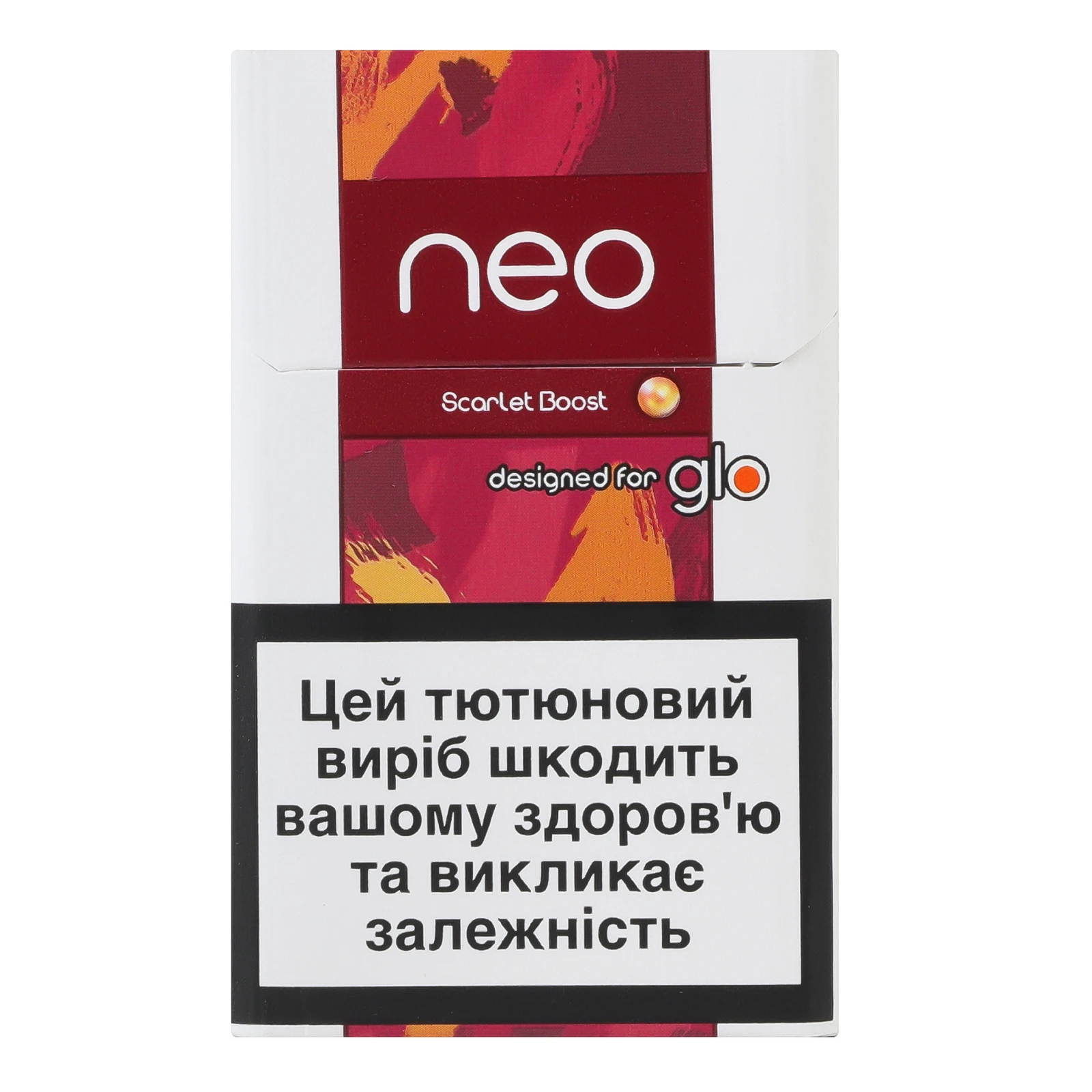Виріб тютюновмісний Neo Demi Scarlet boost стік для електричного нагрівання з фільтром 20шт Фото №:1