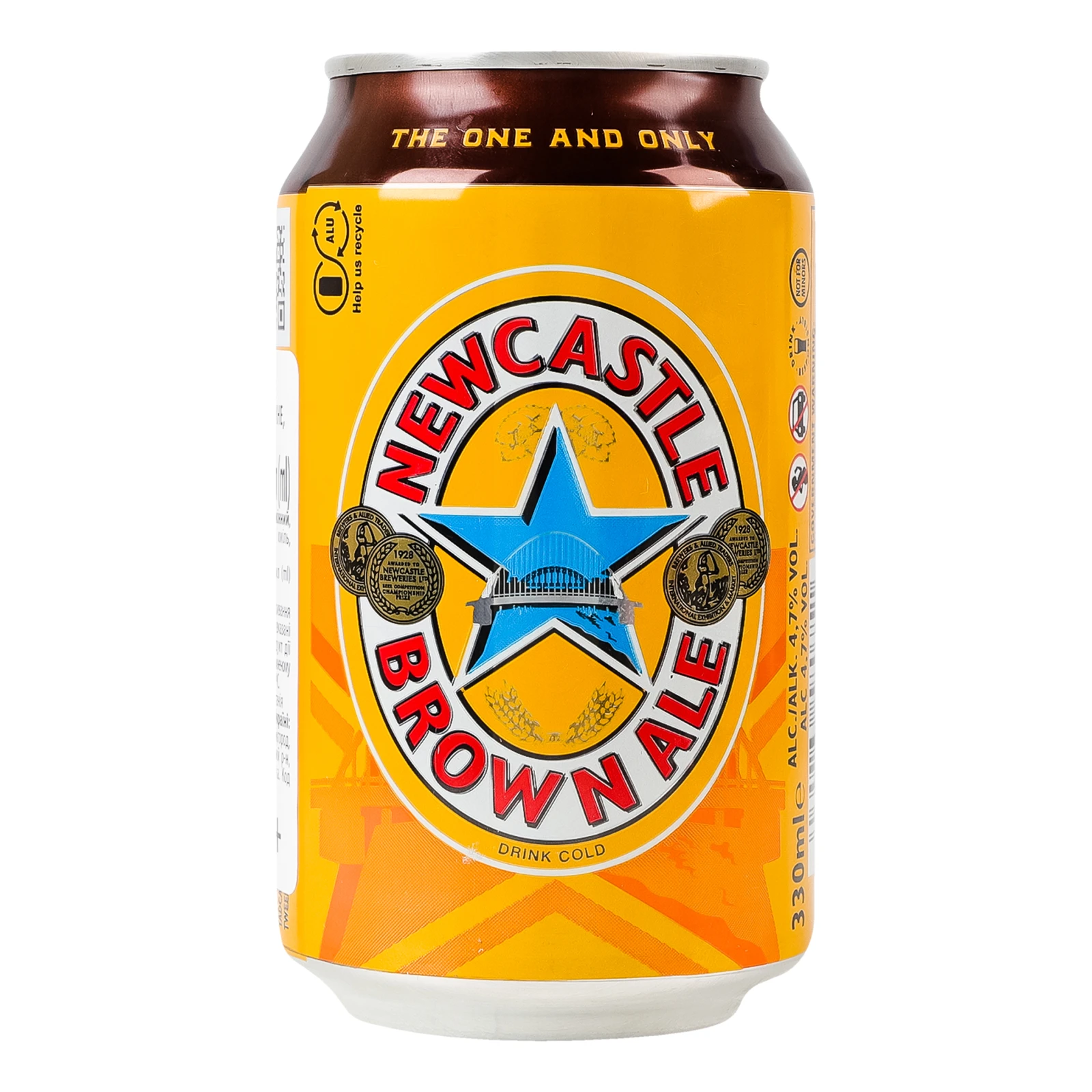 Пиво Newcastle Brown Ale напівтемне пастеризоване 4.7% 0.33л Фото №:1