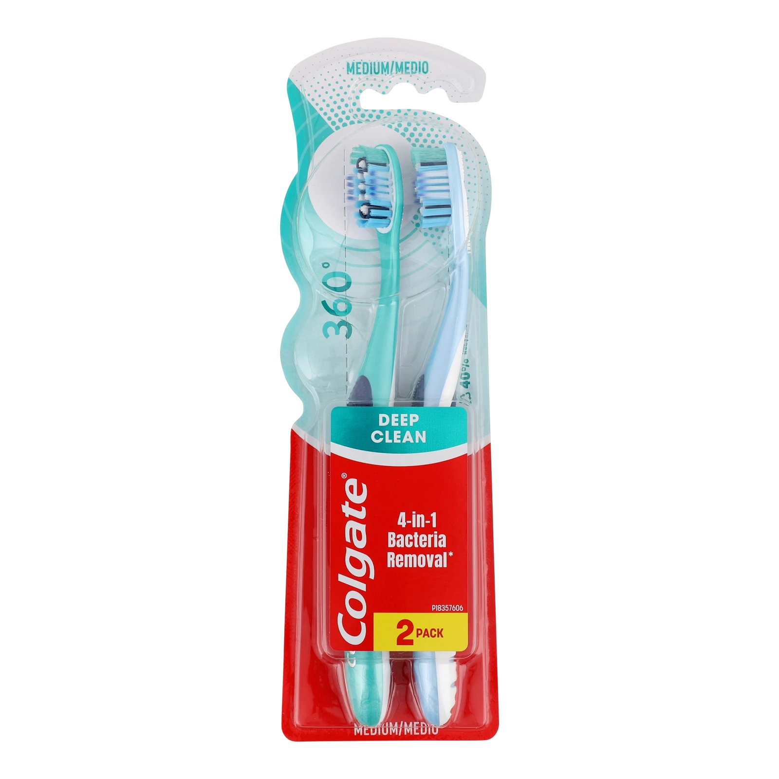 Щітка зубна Colgate 360 Deep Clean medium 2шт Фото №:1
