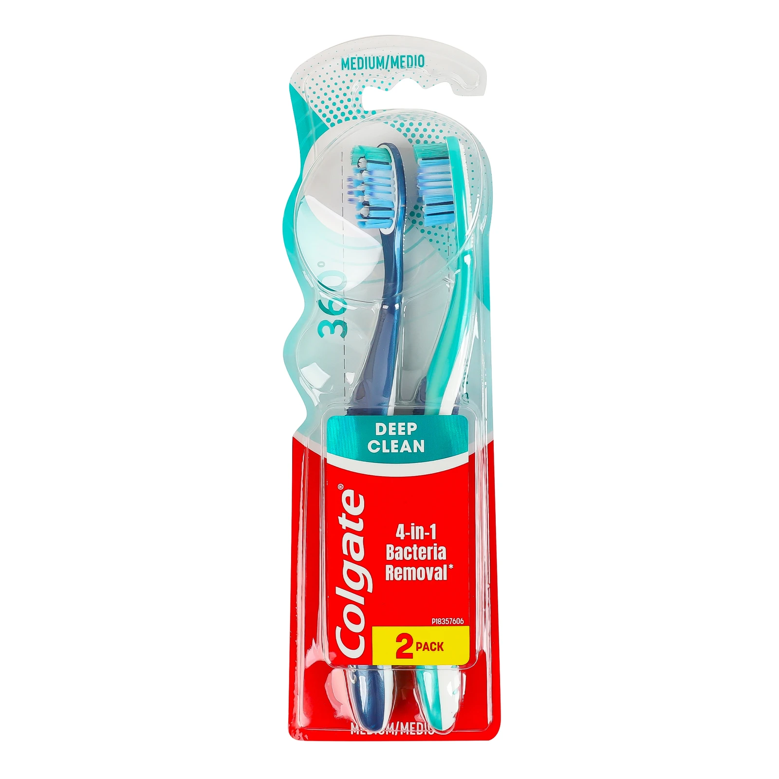 Щітка зубна Colgate 360 Суперчистота Medium середньої жорсткості 2шт