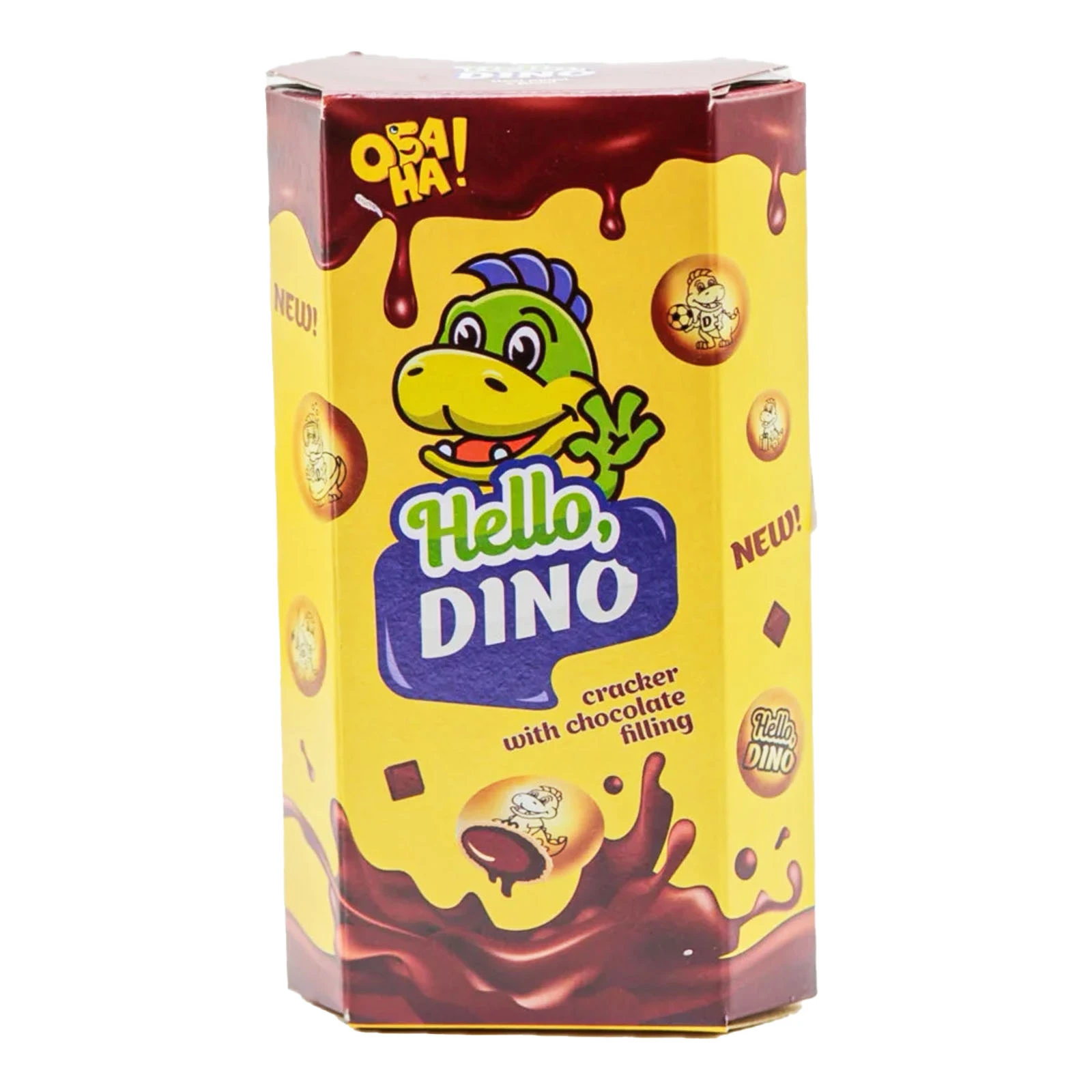 Крекер ОбаНа 50г Hello Dino з шоколадом