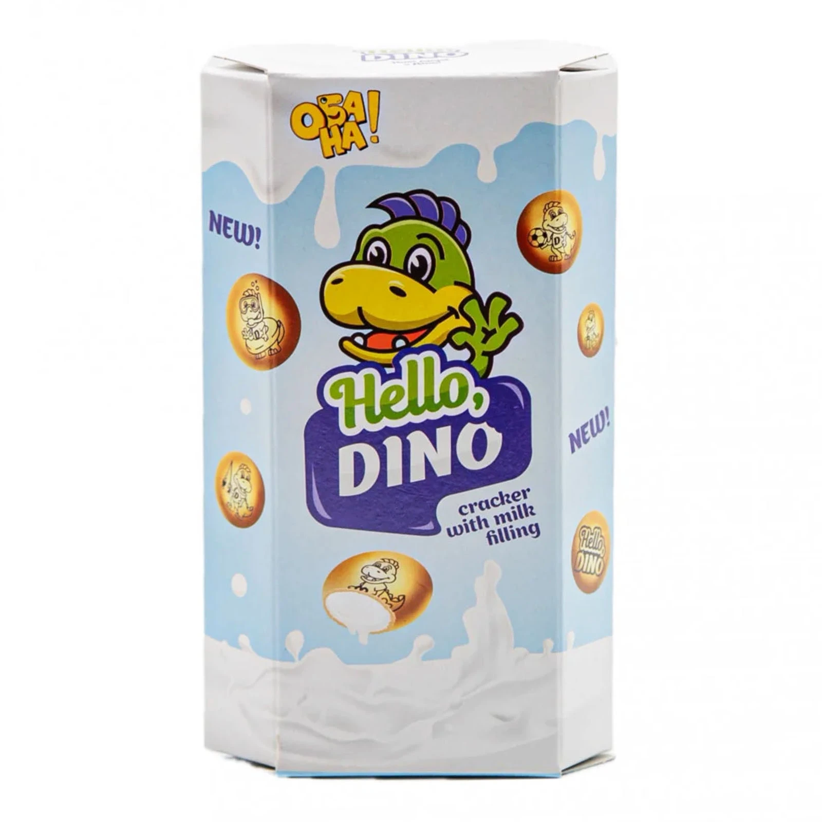 Крекер ОбаНа 50г Hello Dino з молоком
