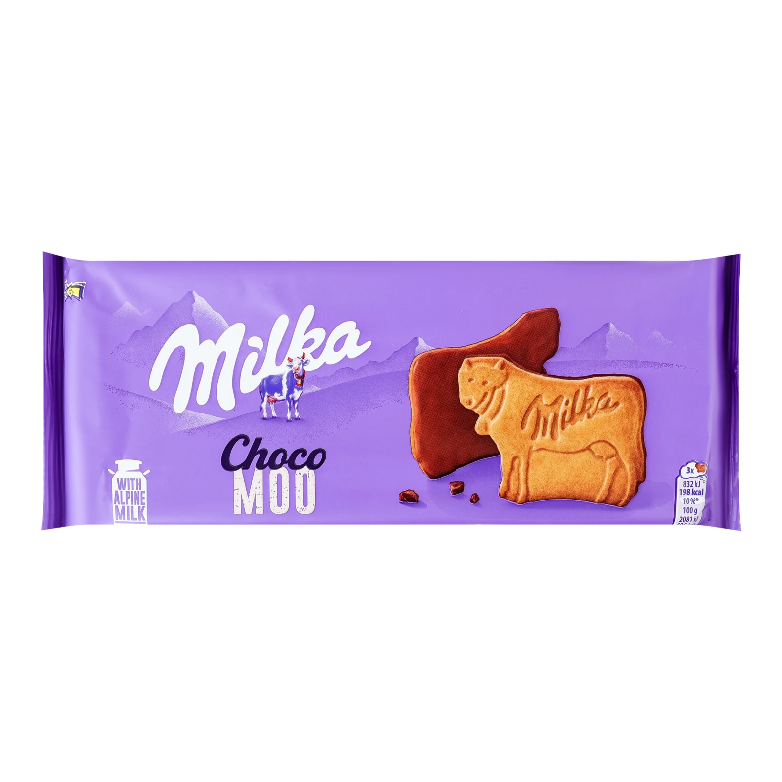 Печиво Milka Choco Moo вкрите молочним шоколадом 120г Фото навігації №:1
