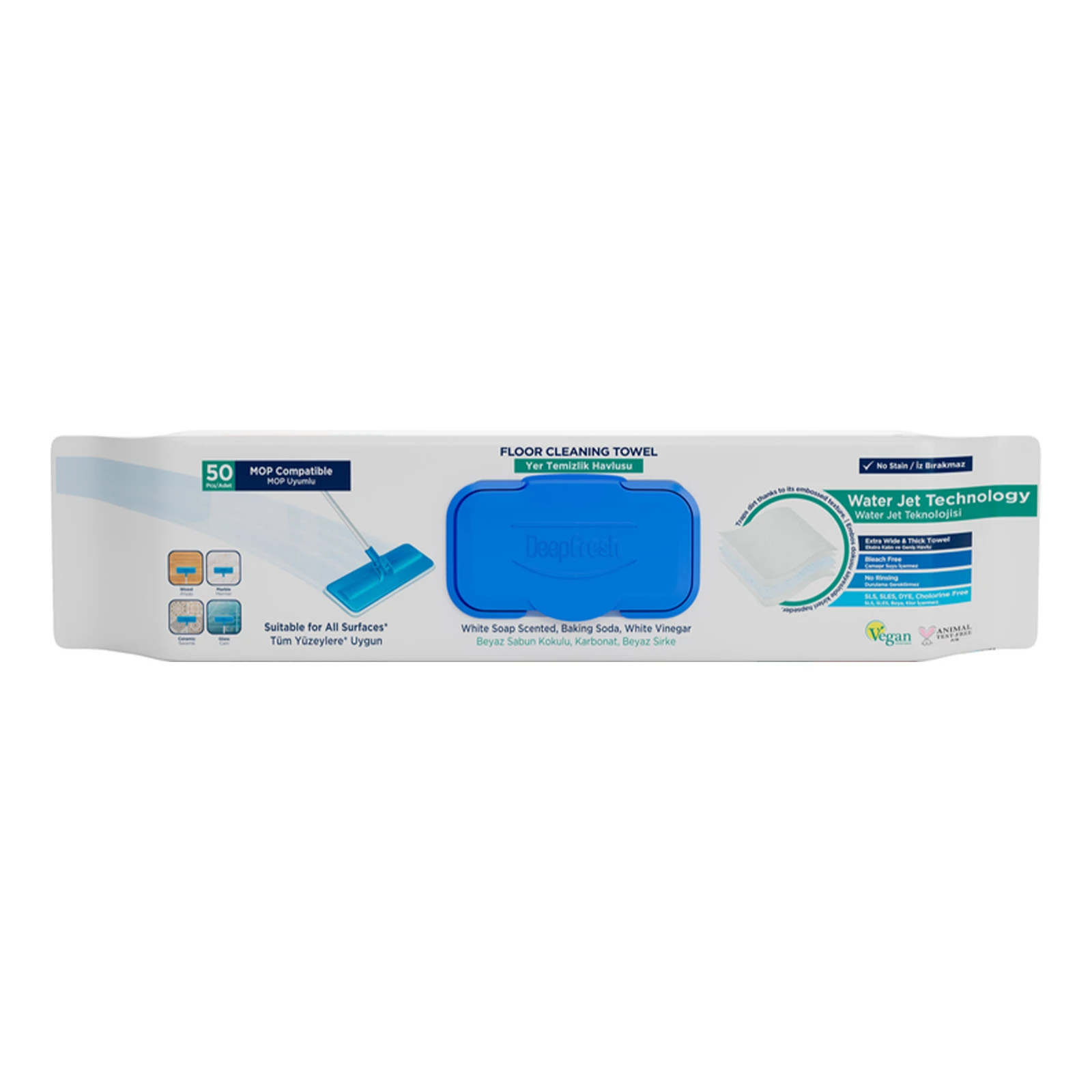 Серветки вологі Deep Fresh MOP Compatible Soap для прибирання підлоги 50шт Фото №:1