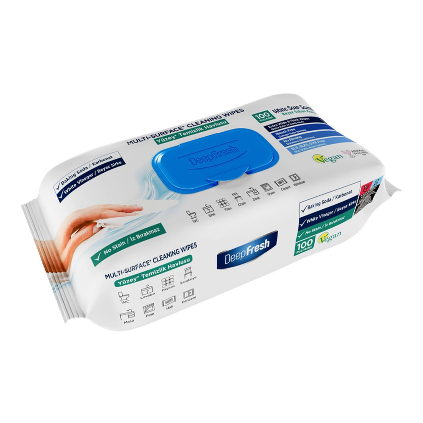 Серветки вологі Deep Fresh Soap для очищення поверхонь 100шт Фото №:2