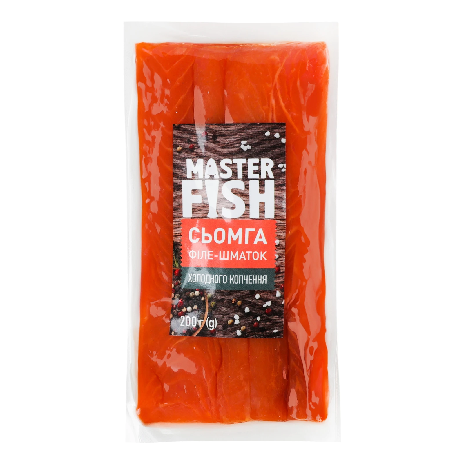 Сьомга Master Fish холодного копчення філе-шматок перший сорт 200г Фото №:1