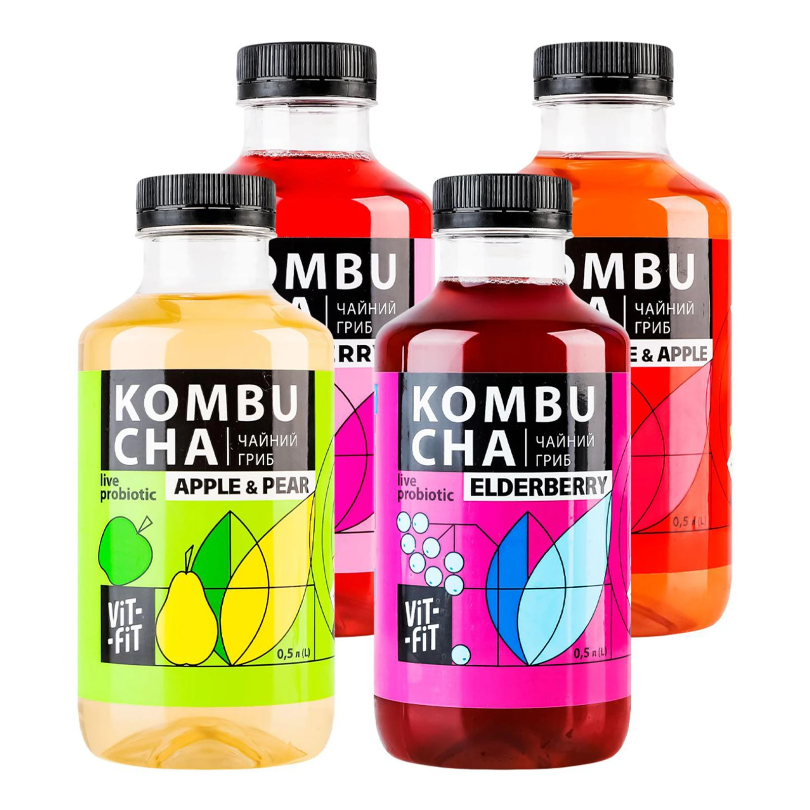 Напій Vit-Fit 4*500мл Kombucha асорті Новинка Фото навігації №:1