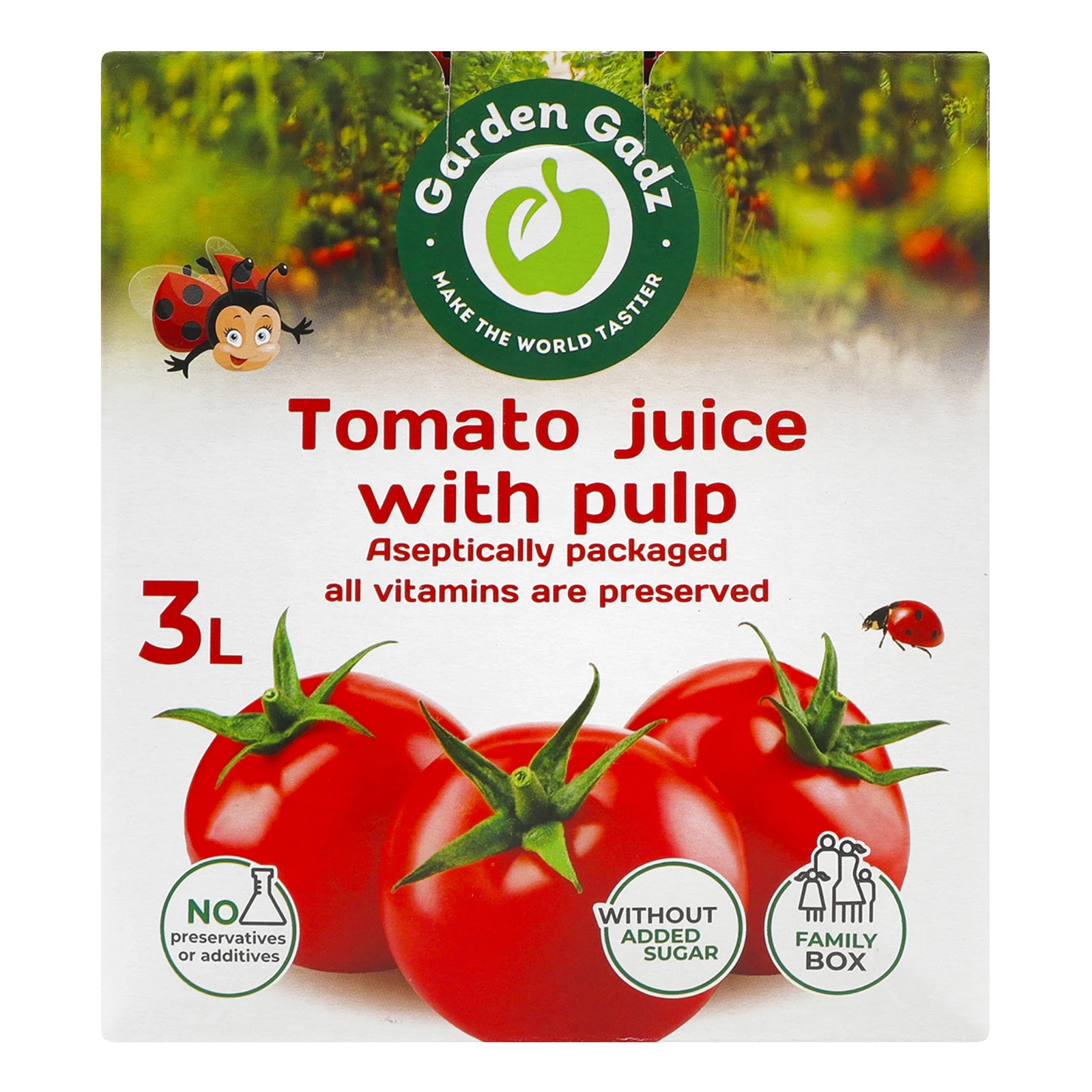 Сік Garden Gadz томатний з м'якоттю стерилізований 3л Фото №:2