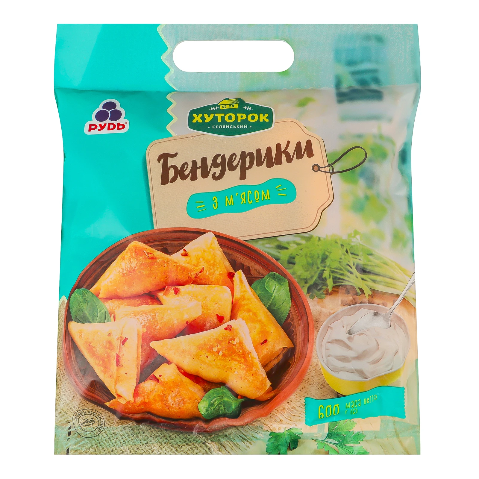 Бендерики Хуторок Рудь з м'ясом швидкозаморожені 600г