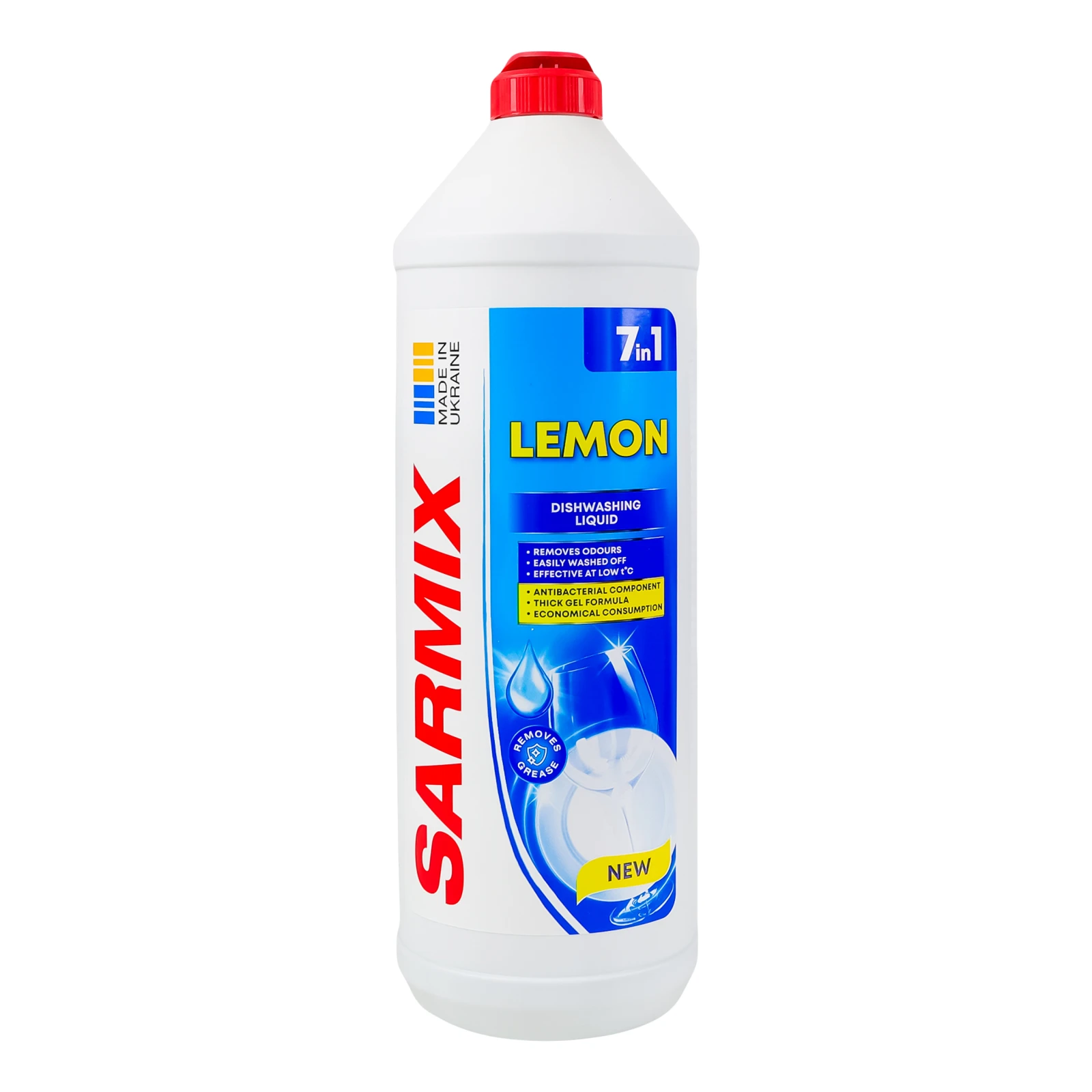 Засіб для миття Sarmix для посуду гелеподібний Lemon 900мл Фото №:1