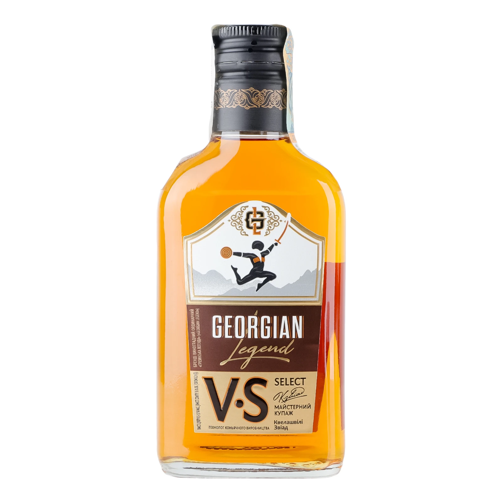 Бренді Georgian Legend Select VS виноградний ординарний 36% 0.2л